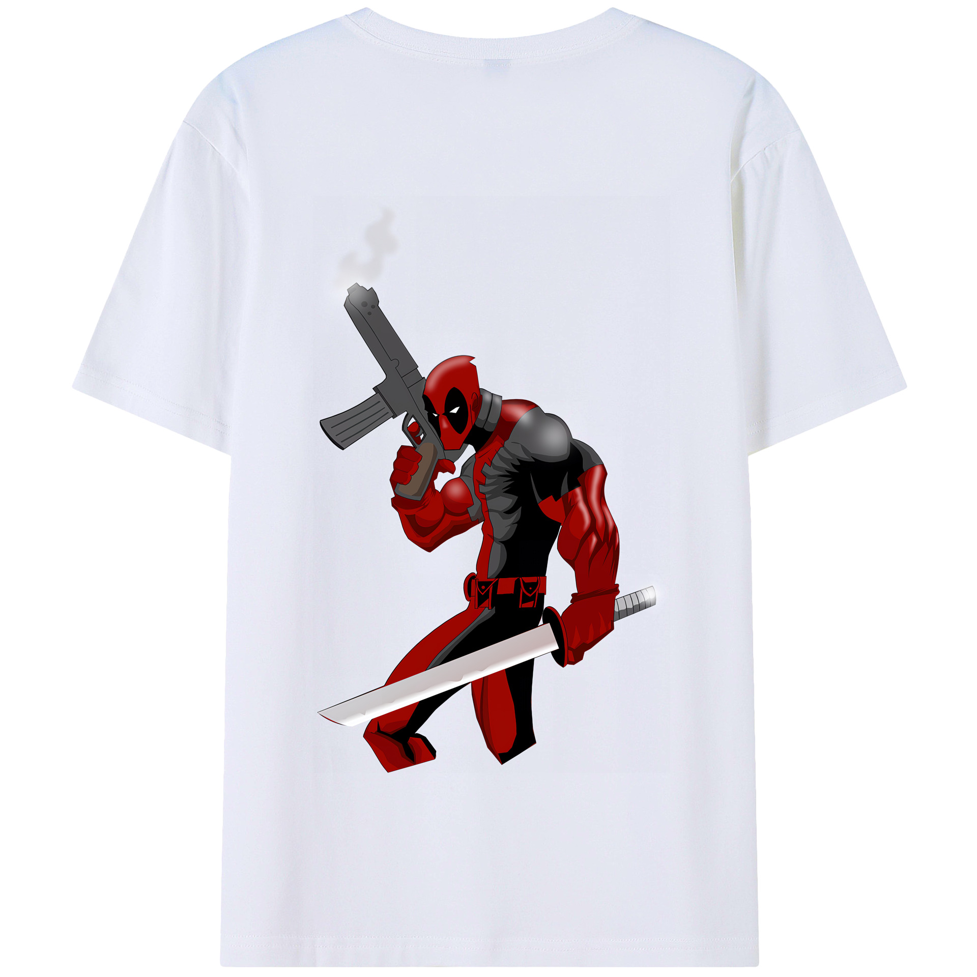 （画像用） Deadpool デッドプール 綿100％半袖Tシャツ（背面プリント）