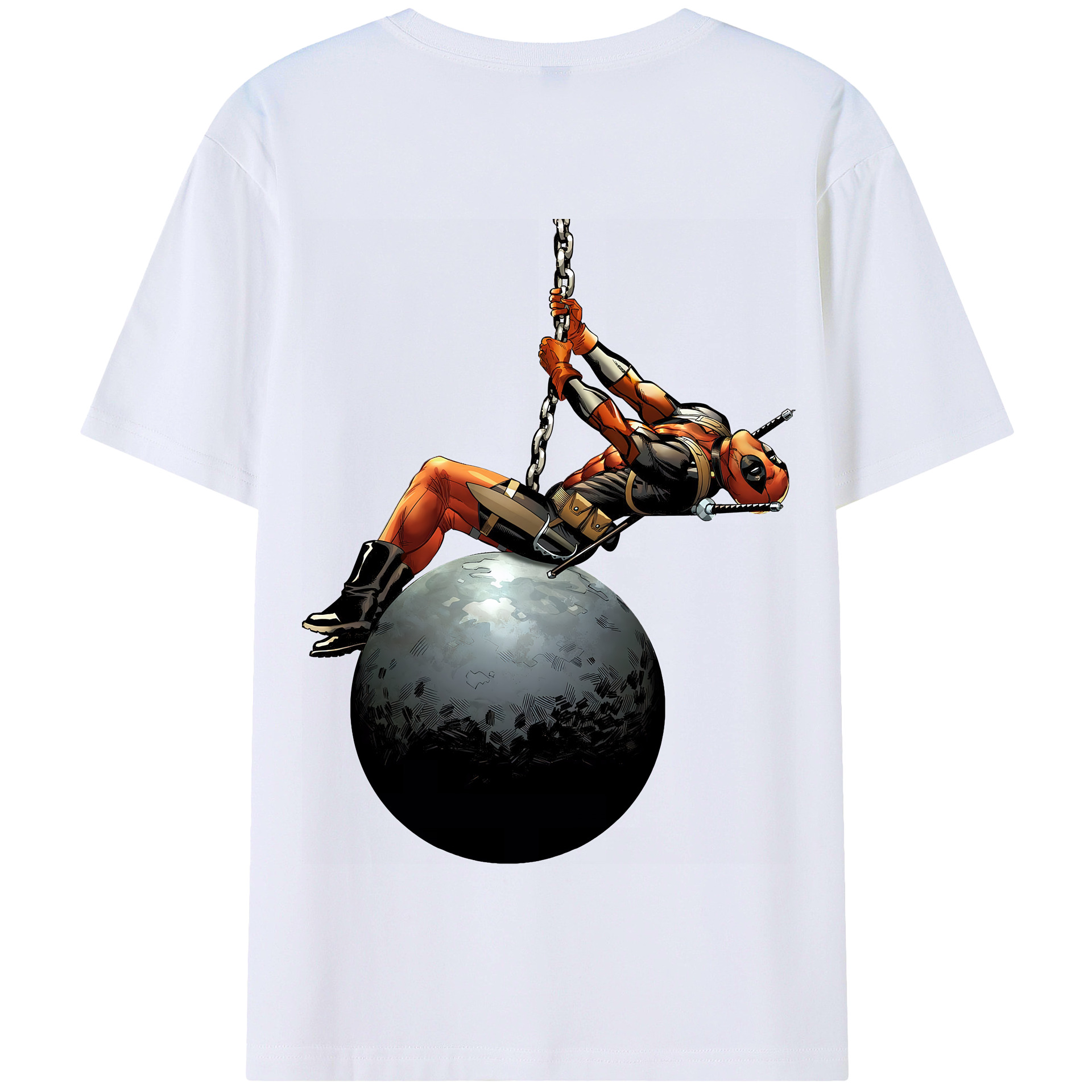 （画像用） Deadpool デッドプール 綿100％半袖Tシャツ（背面プリント）