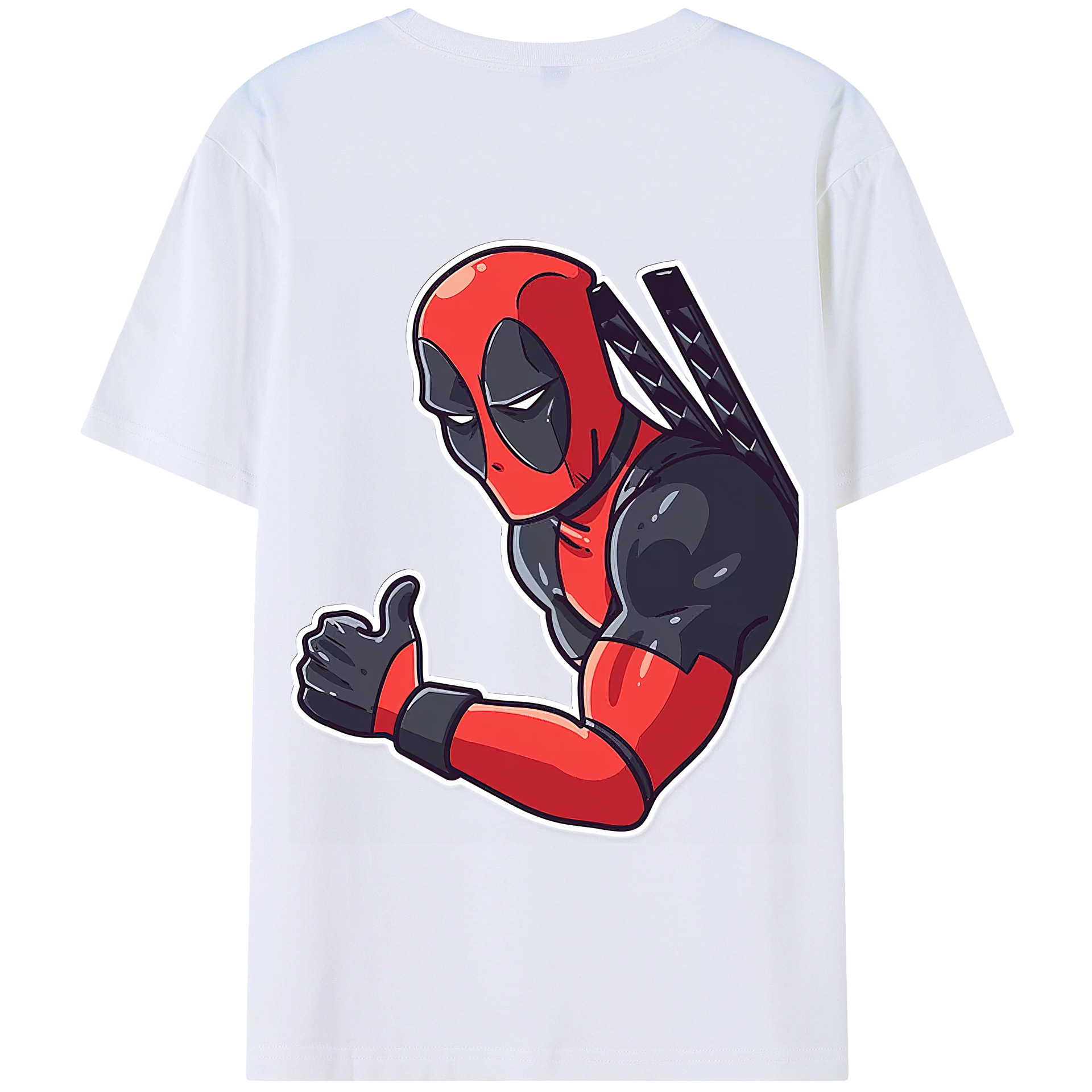 （画像用） Deadpool デッドプール 綿100％半袖Tシャツ（背面プリント）