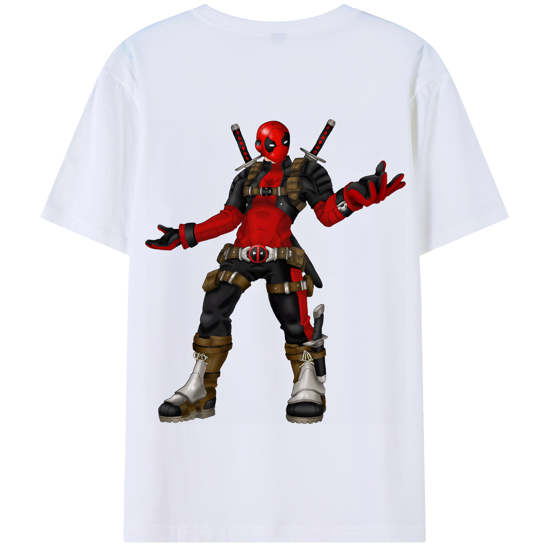 （画像用） Deadpool デッドプール 綿100％半袖Tシャツ（背面プリント）