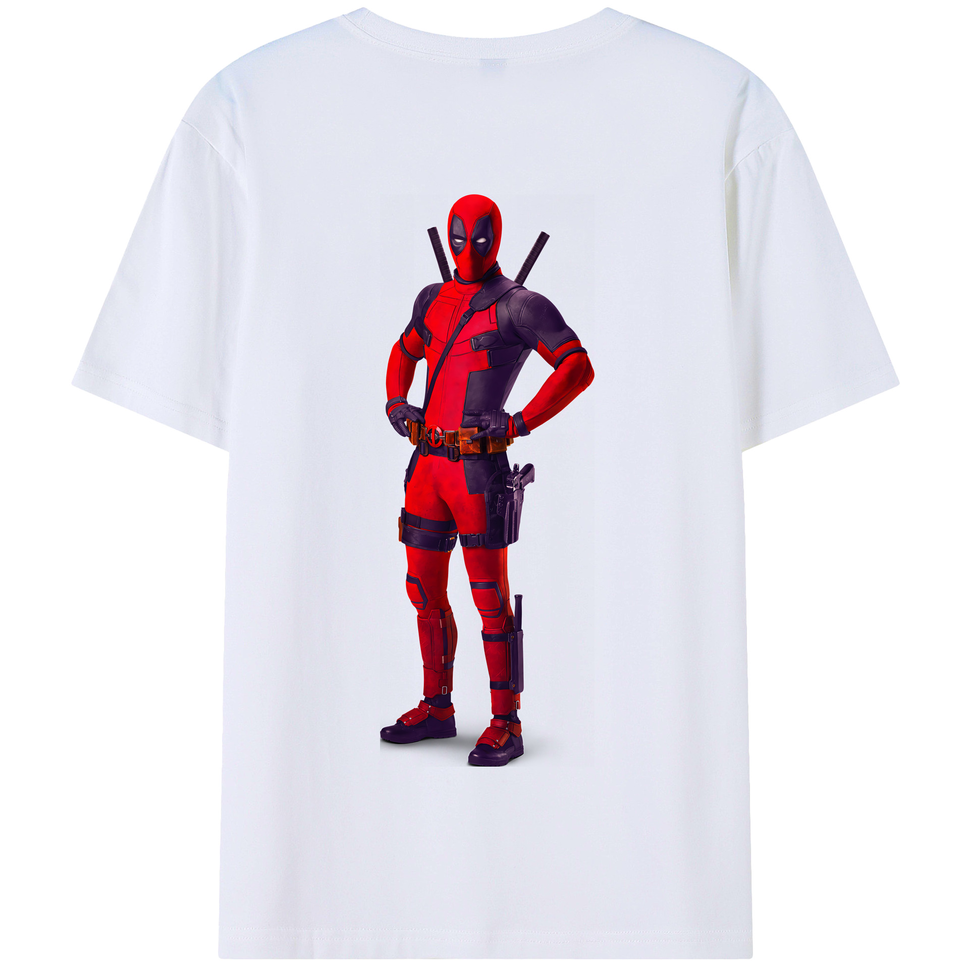 （画像用） Deadpool デッドプール 綿100％半袖Tシャツ（背面プリント）