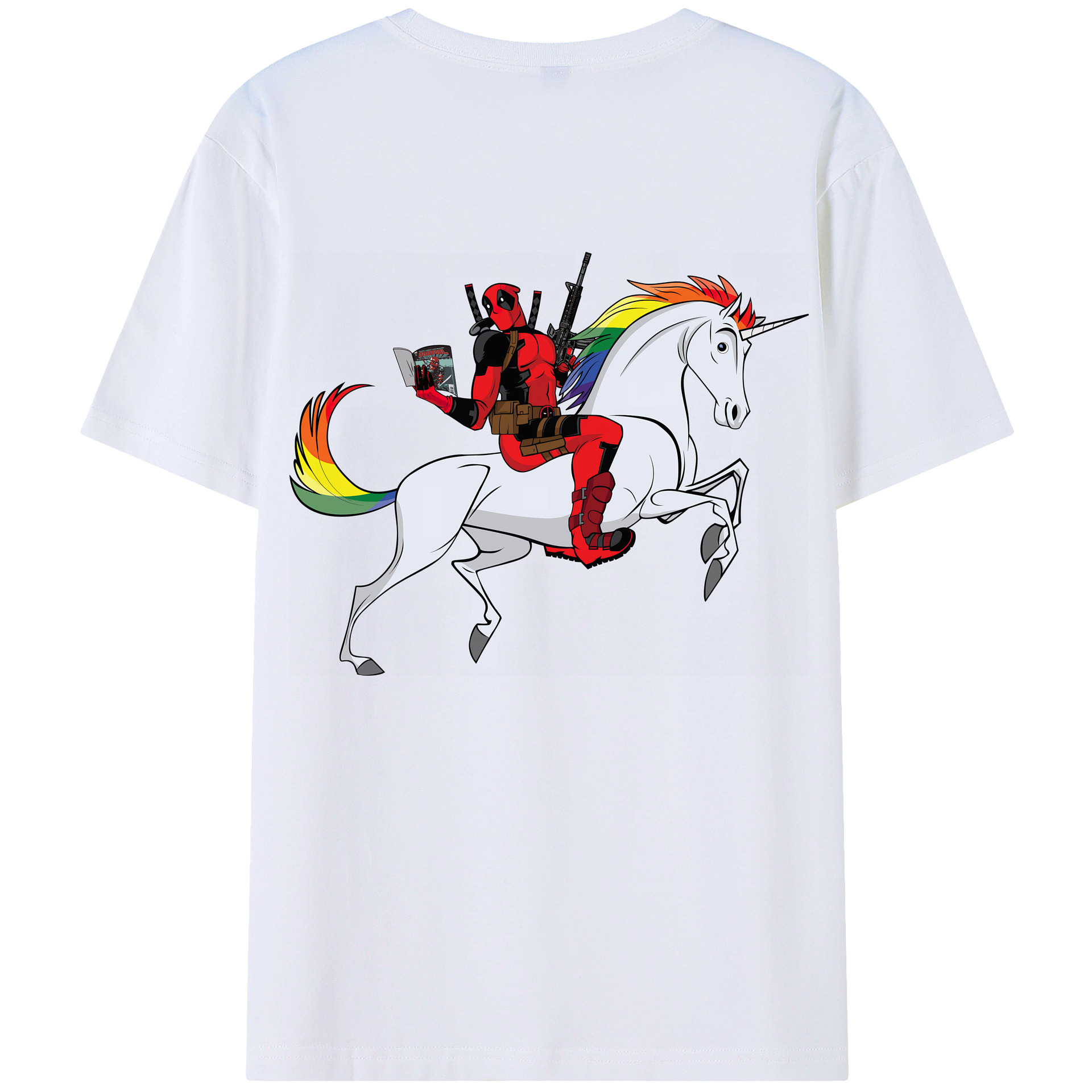 （画像用） Deadpool デッドプール 綿100％半袖Tシャツ（背面プリント）