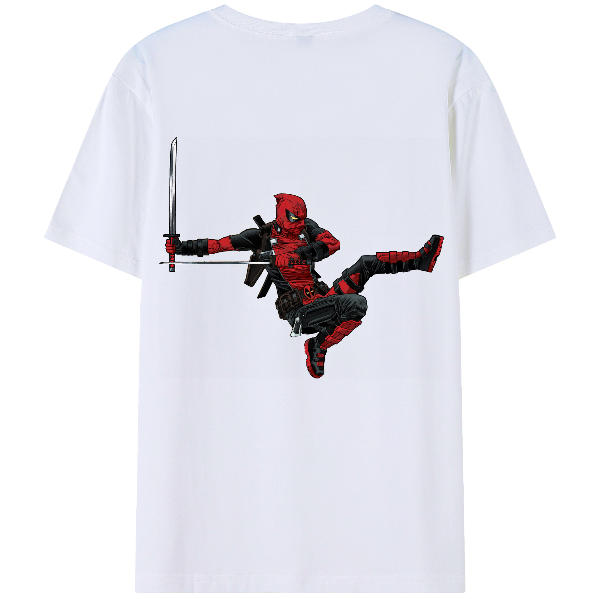 （画像用） Deadpool デッドプール 綿100％半袖Tシャツ（背面プリント）
