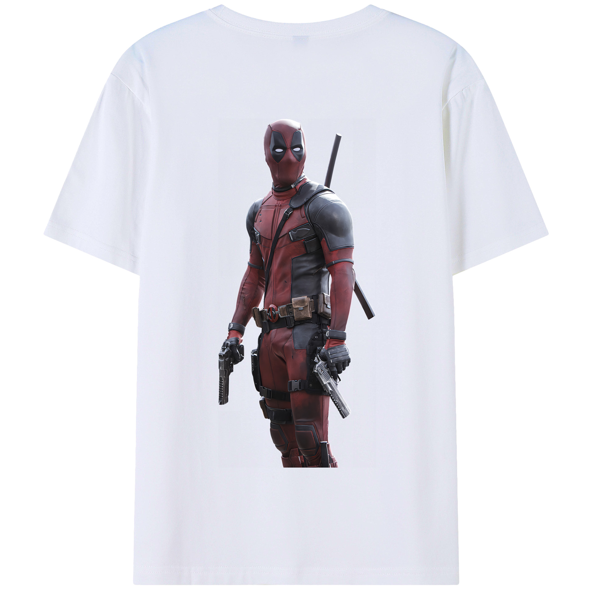 （画像用） Deadpool デッドプール 綿100％半袖Tシャツ（背面プリント）