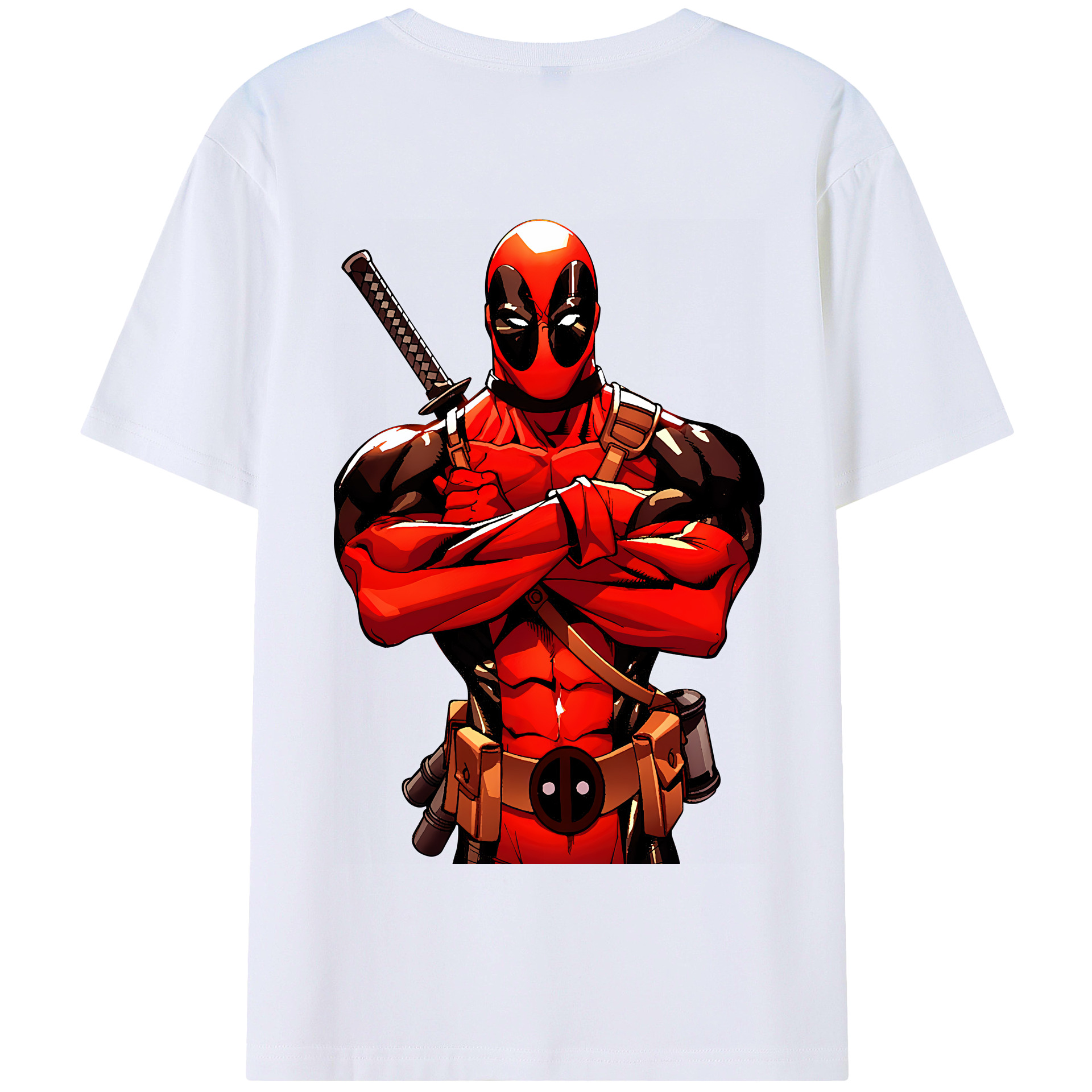 （画像用） Deadpool デッドプール 綿100％半袖Tシャツ（背面プリント）