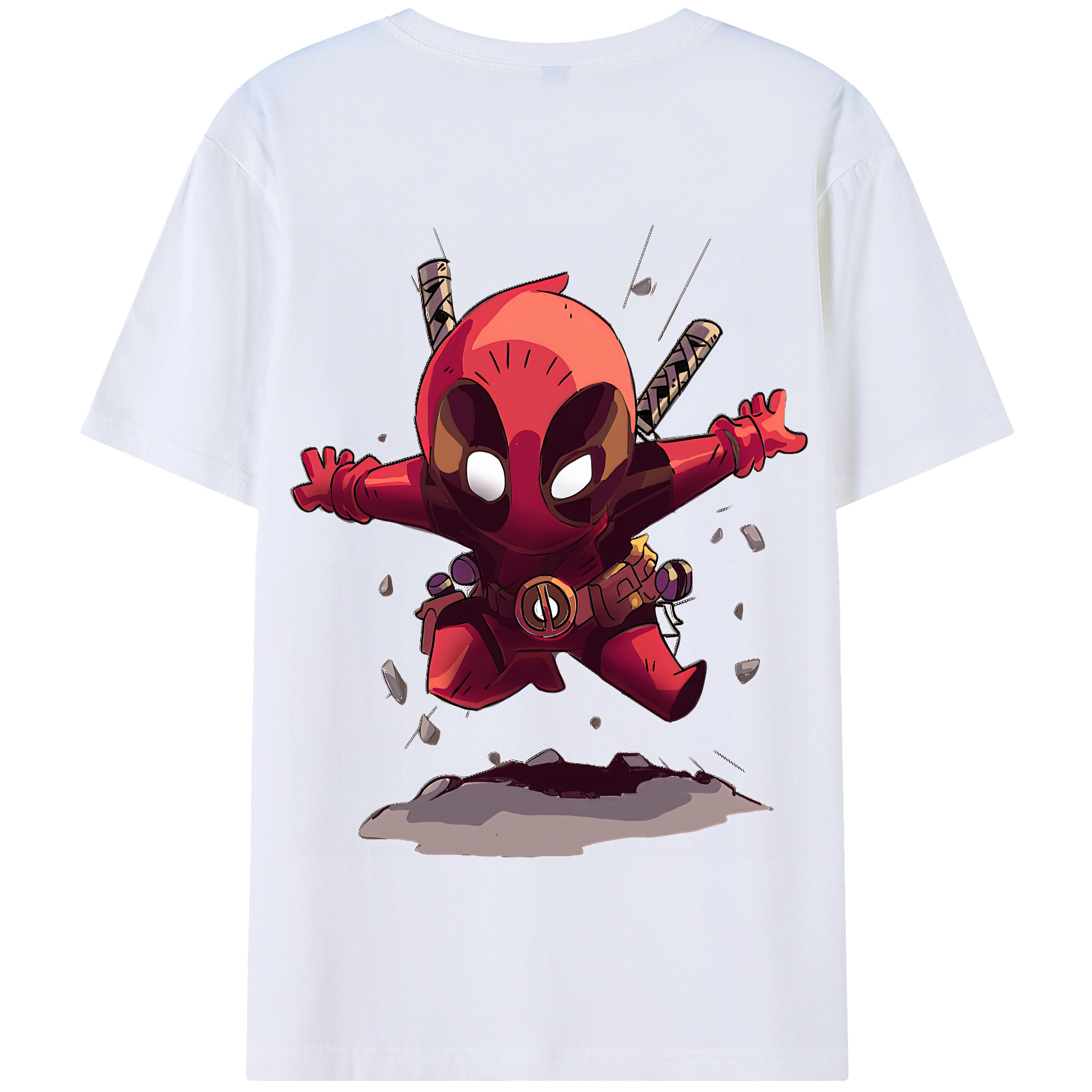 （画像用） Deadpool デッドプール 綿100％半袖Tシャツ（背面プリント）