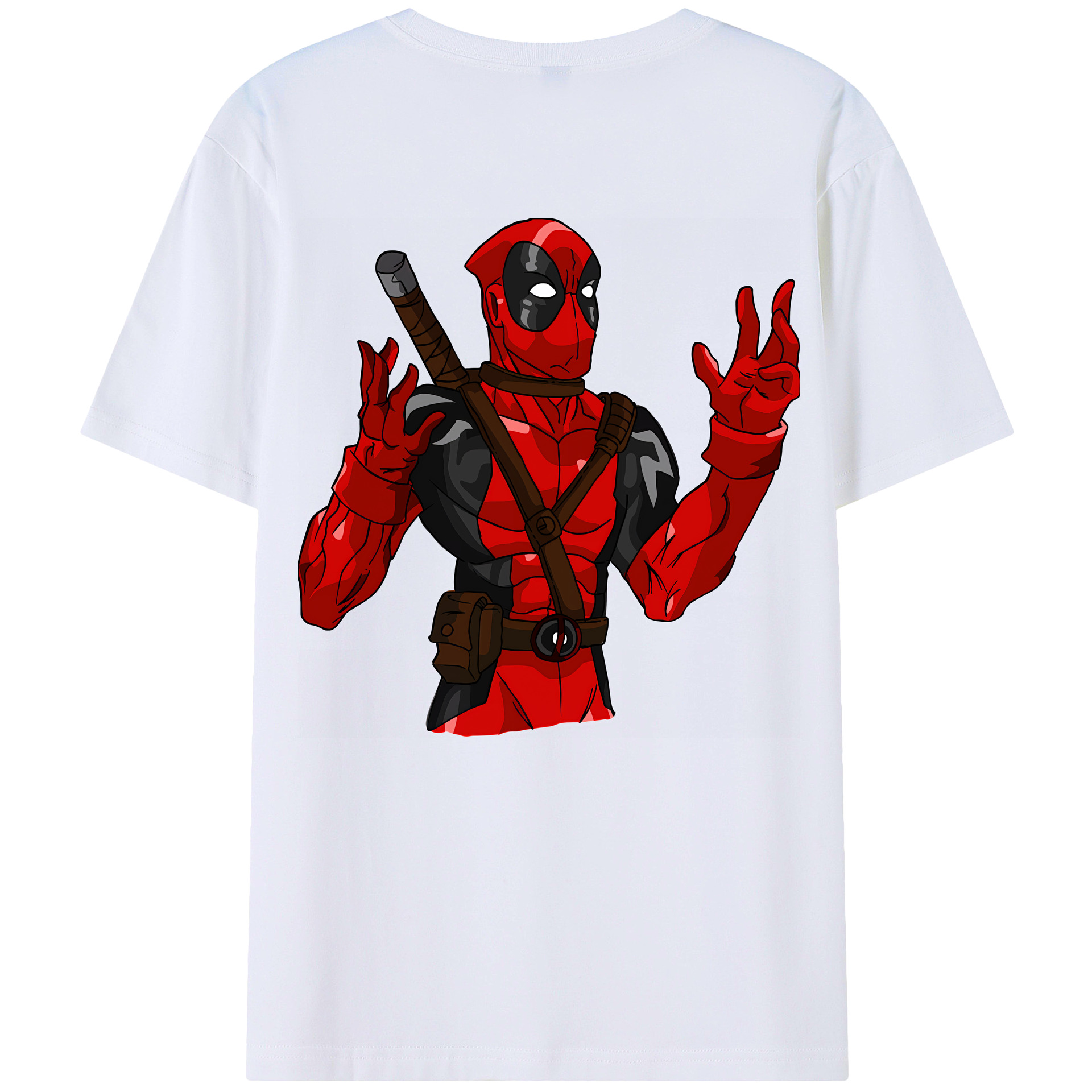 （画像用） Deadpool デッドプール 綿100％半袖Tシャツ（背面プリント）