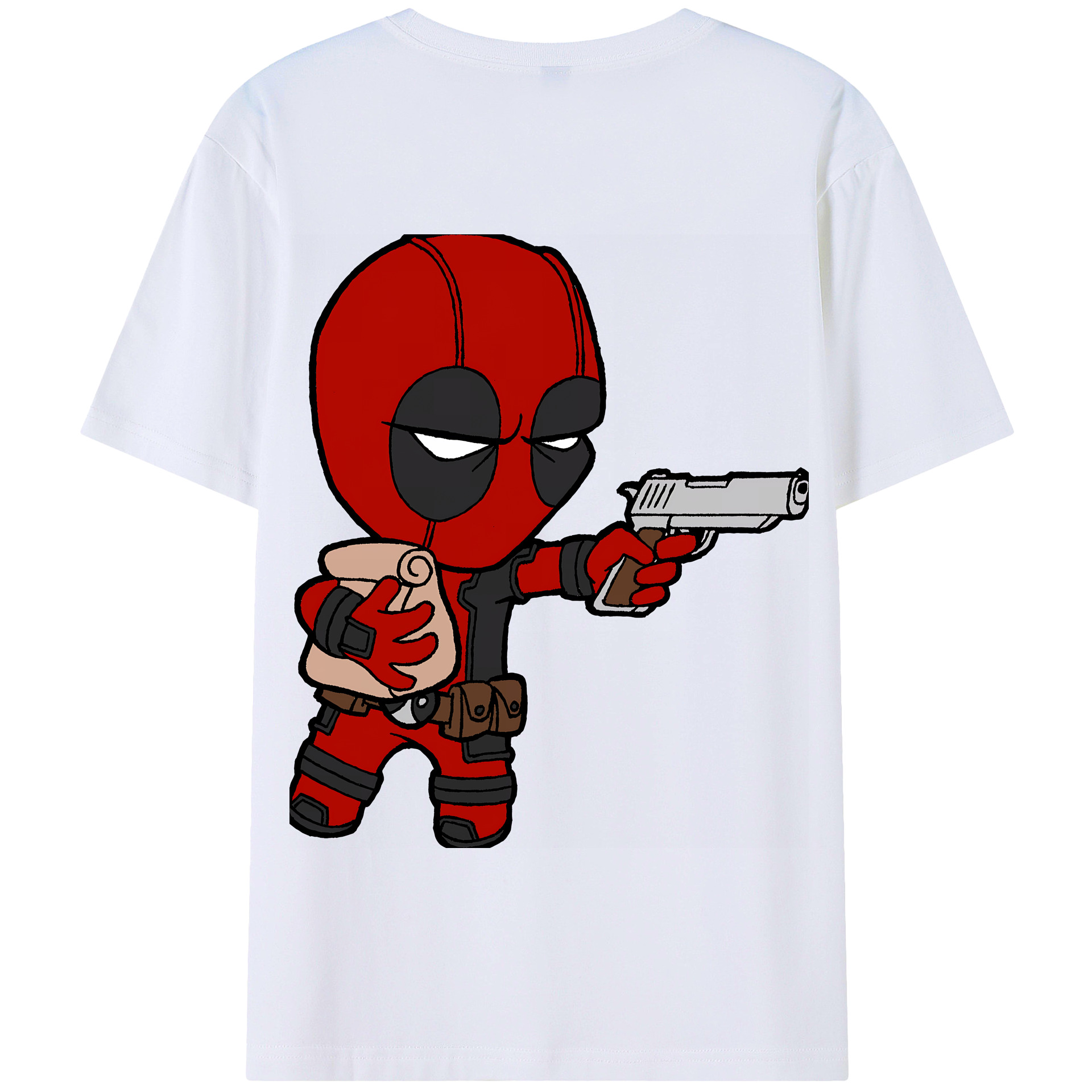（画像用） Deadpool デッドプール 綿100％半袖Tシャツ（背面プリント）