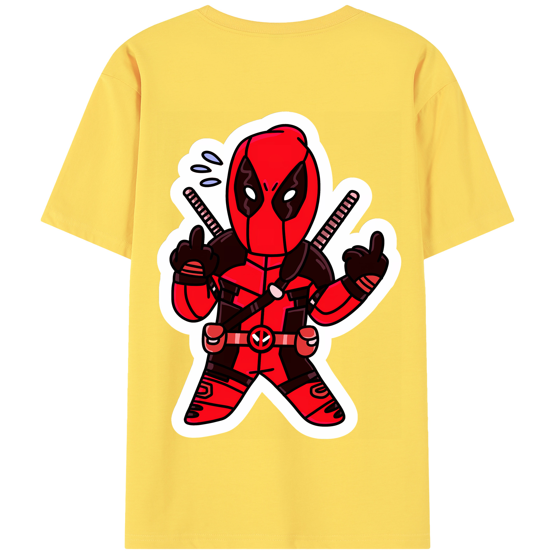 （画像用） Deadpool デッドプール 綿100％半袖Tシャツ（背面プリント）
