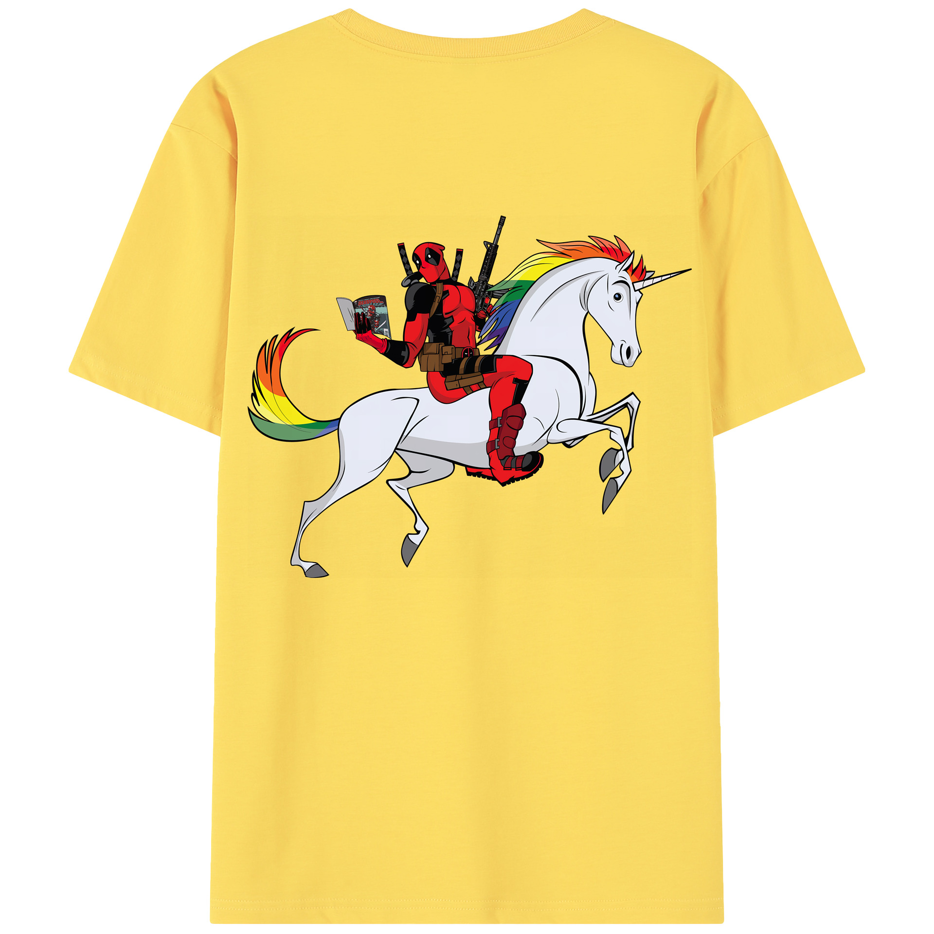 （画像用） Deadpool デッドプール 綿100％半袖Tシャツ（背面プリント）