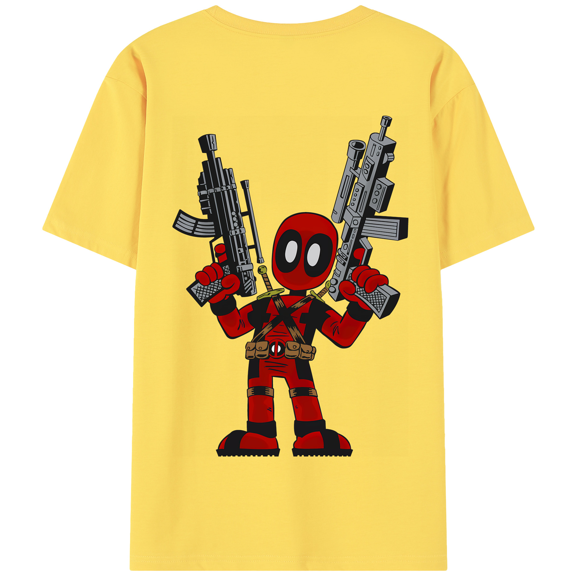 （画像用） Deadpool デッドプール 綿100％半袖Tシャツ（背面プリント）