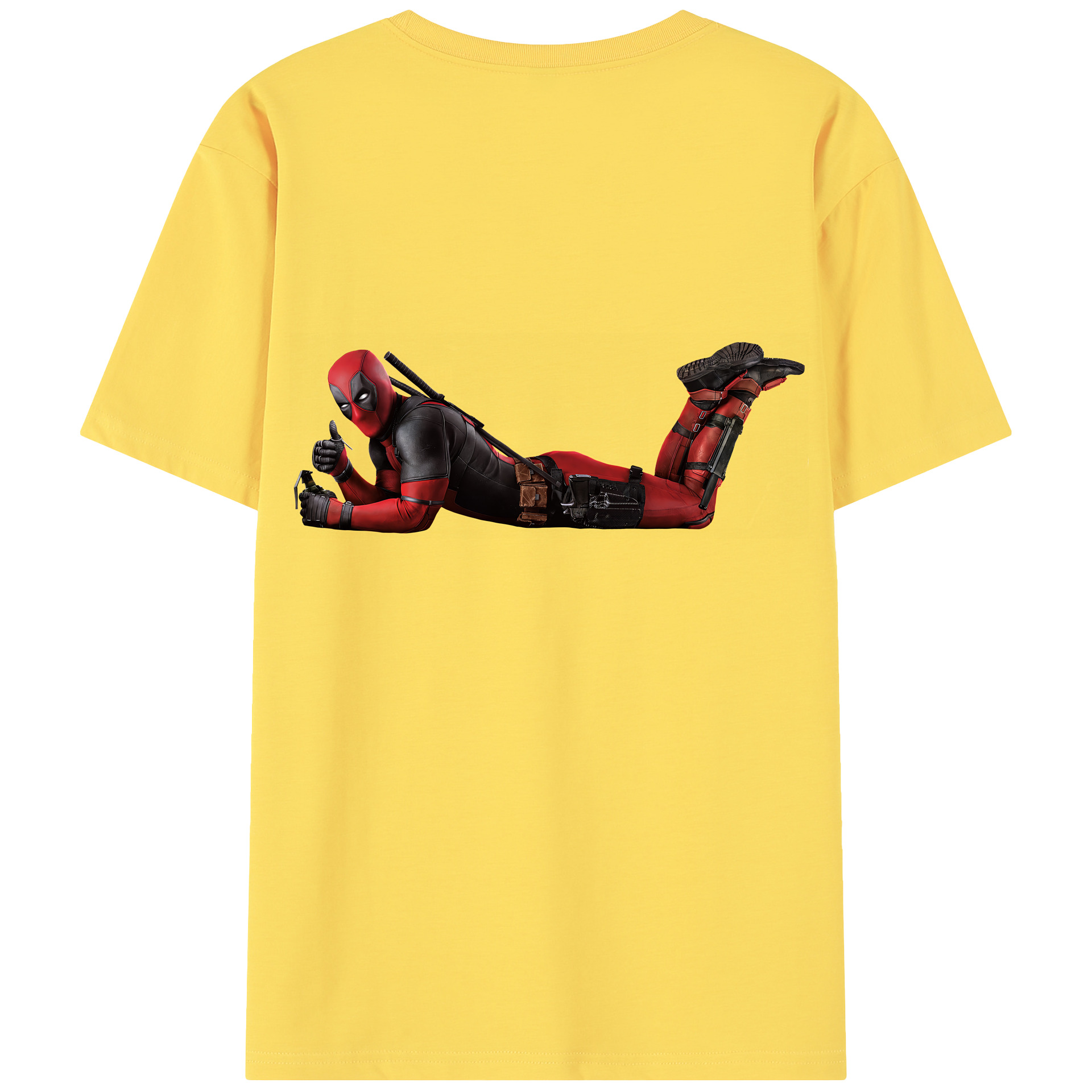 （画像用） Deadpool デッドプール 綿100％半袖Tシャツ（背面プリント）