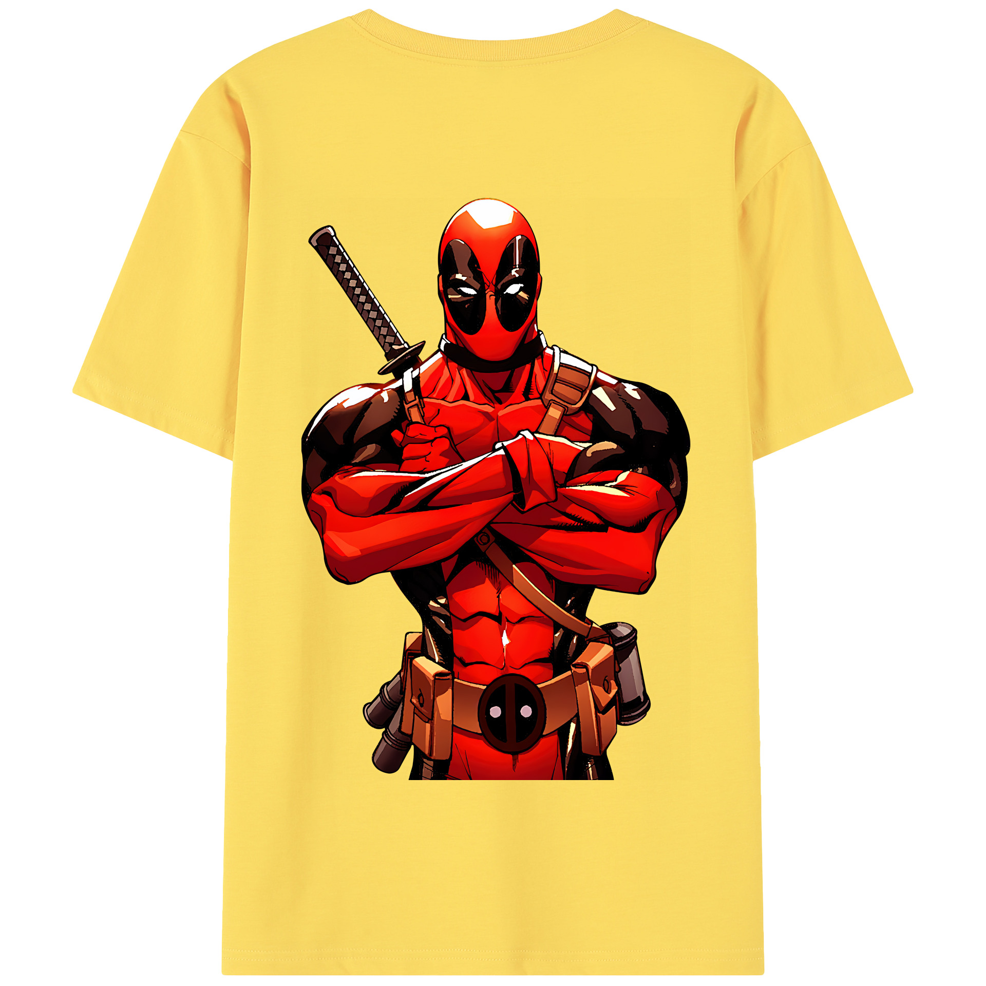 （画像用） Deadpool デッドプール 綿100％半袖Tシャツ（背面プリント）