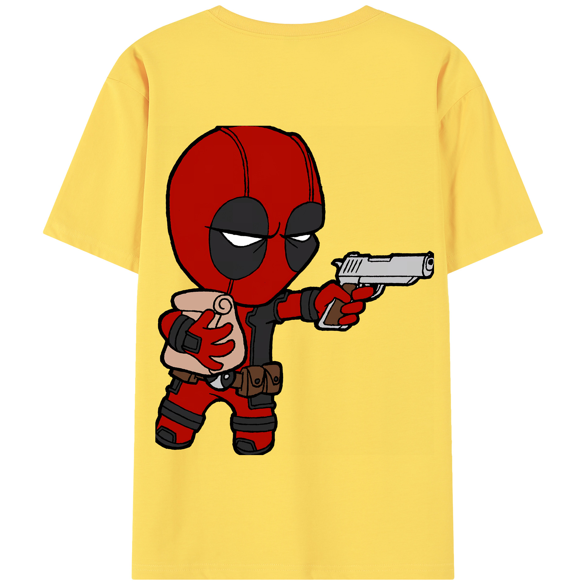 （画像用） Deadpool デッドプール 綿100％半袖Tシャツ（背面プリント）