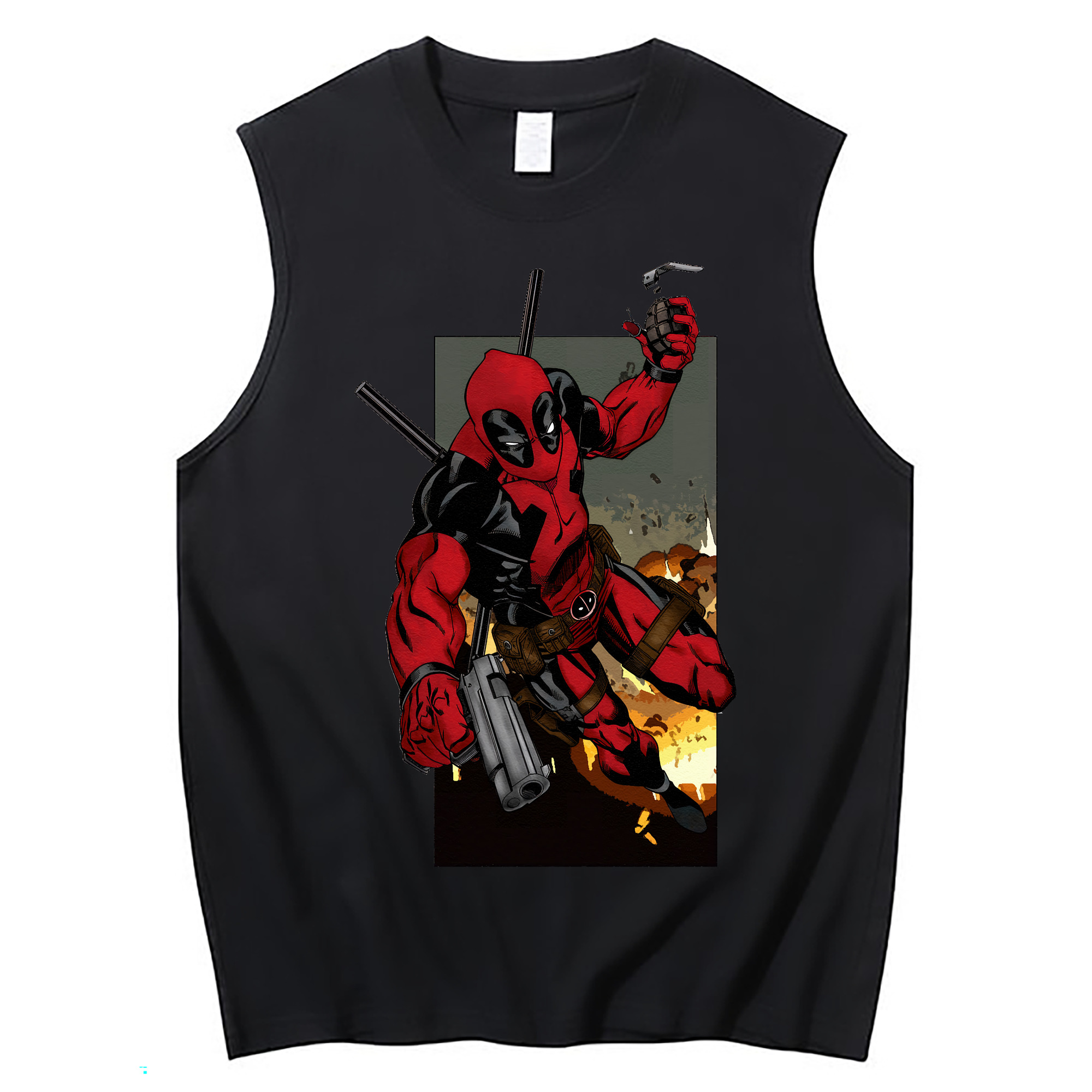 （画像用） Deadpool デッドプール コットン100％タンクトップ（フロントプリント）