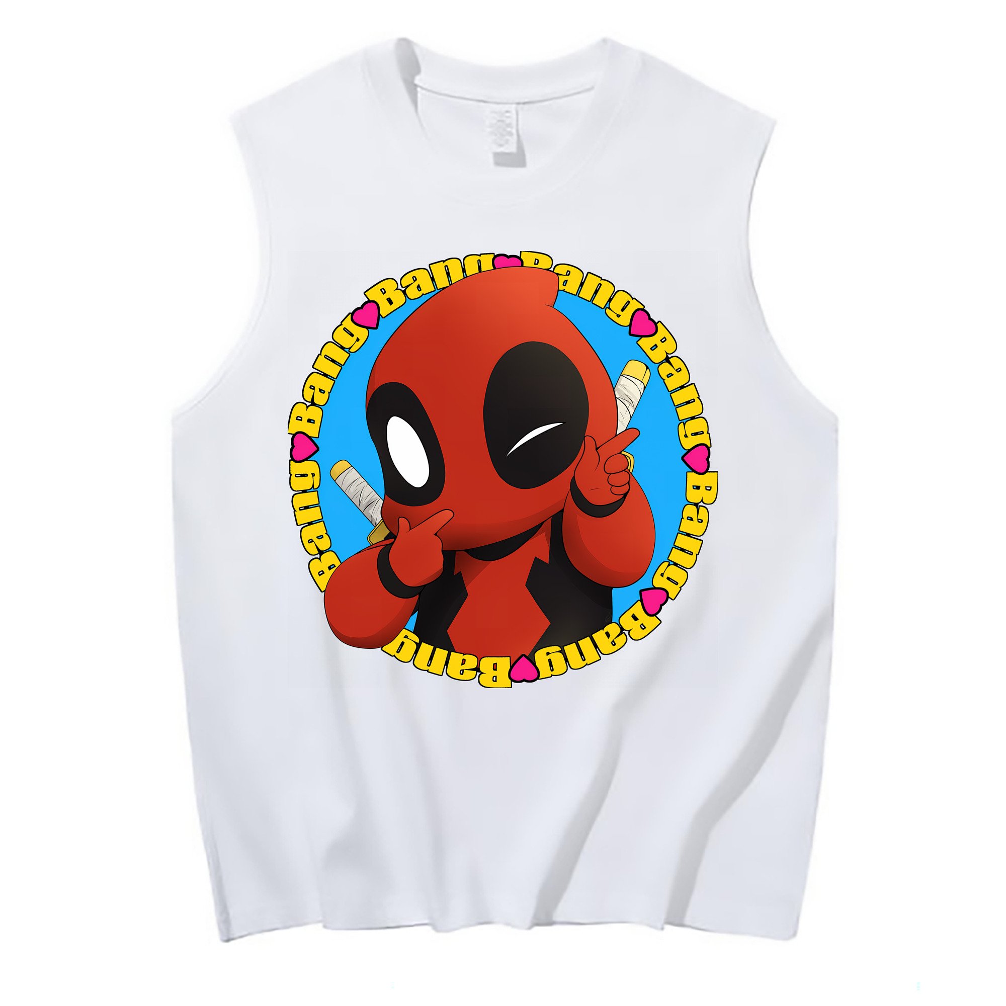 （画像用） Deadpool デッドプール コットン100％タンクトップ（フロントプリント）