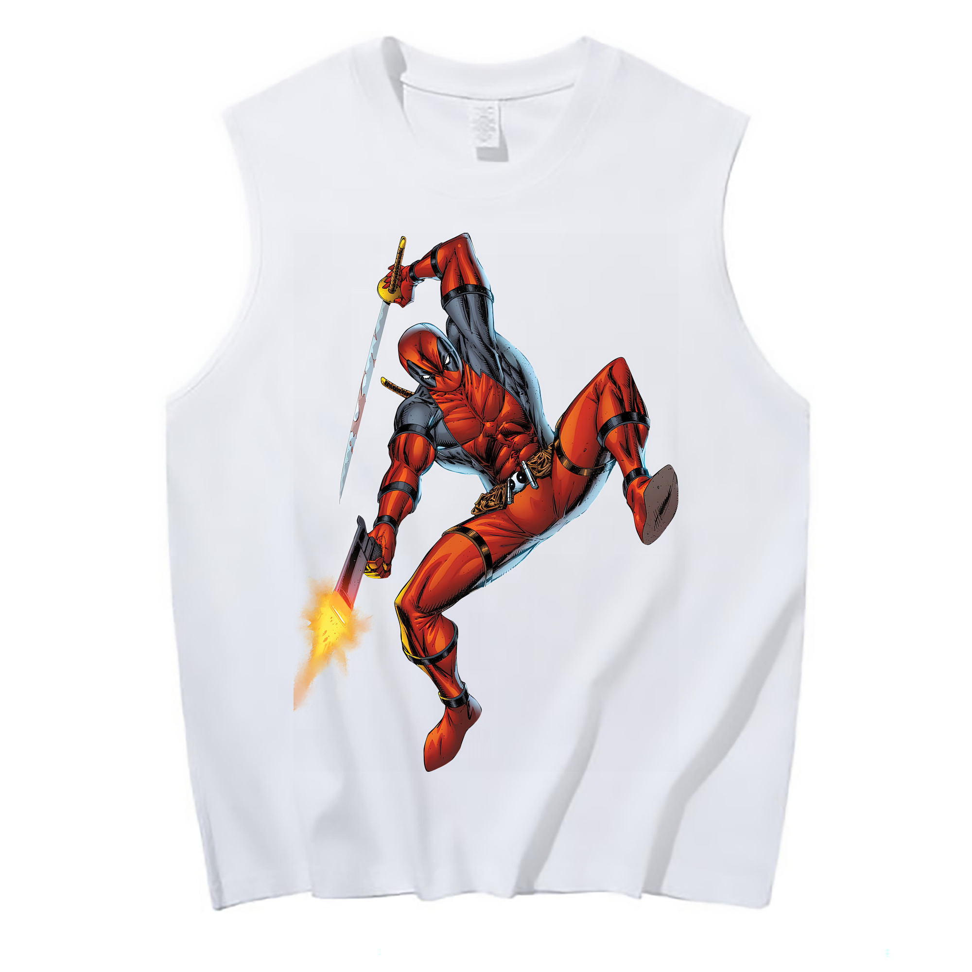 （画像用） Deadpool デッドプール コットン100％タンクトップ（フロントプリント）