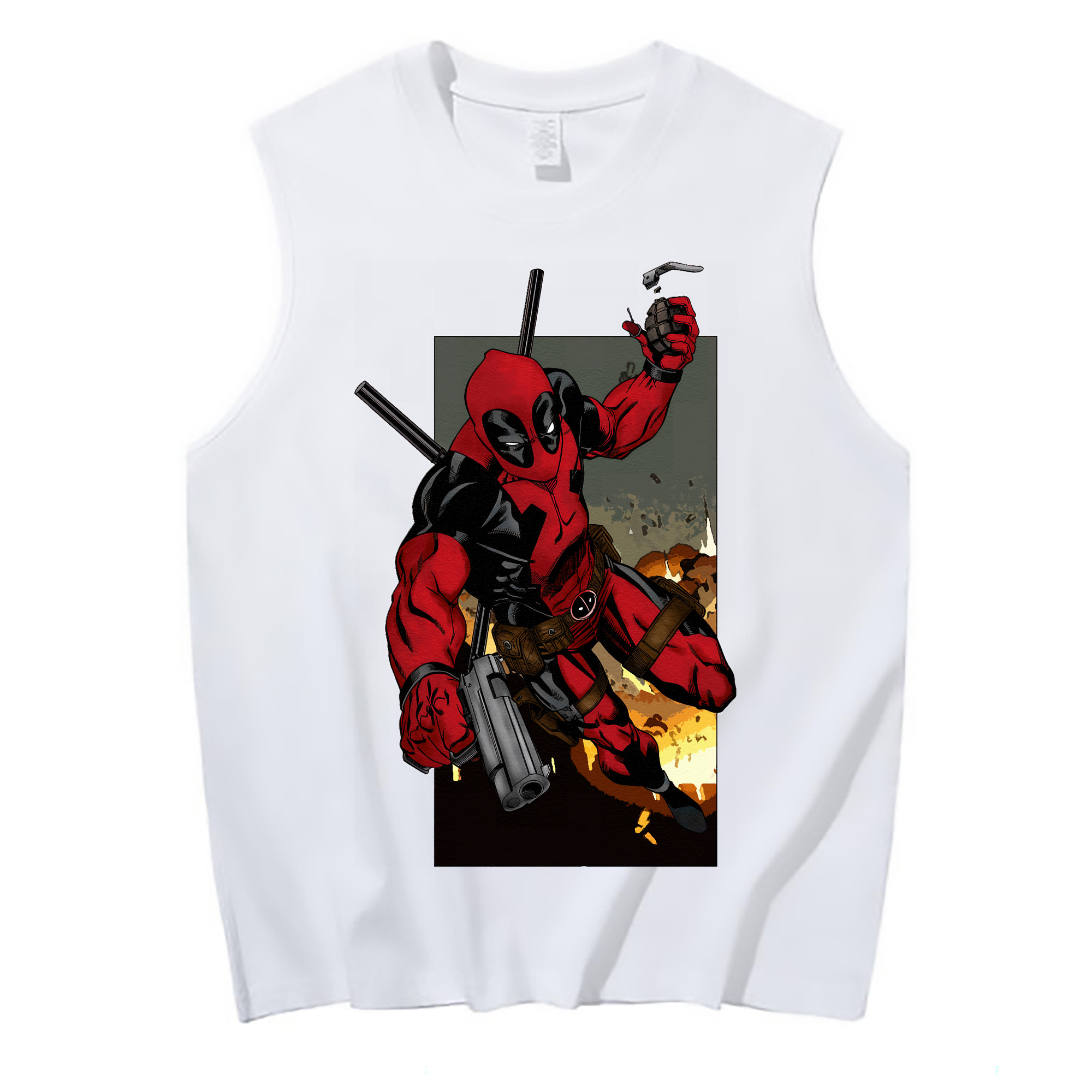 （画像用） Deadpool デッドプール コットン100％タンクトップ（フロントプリント）