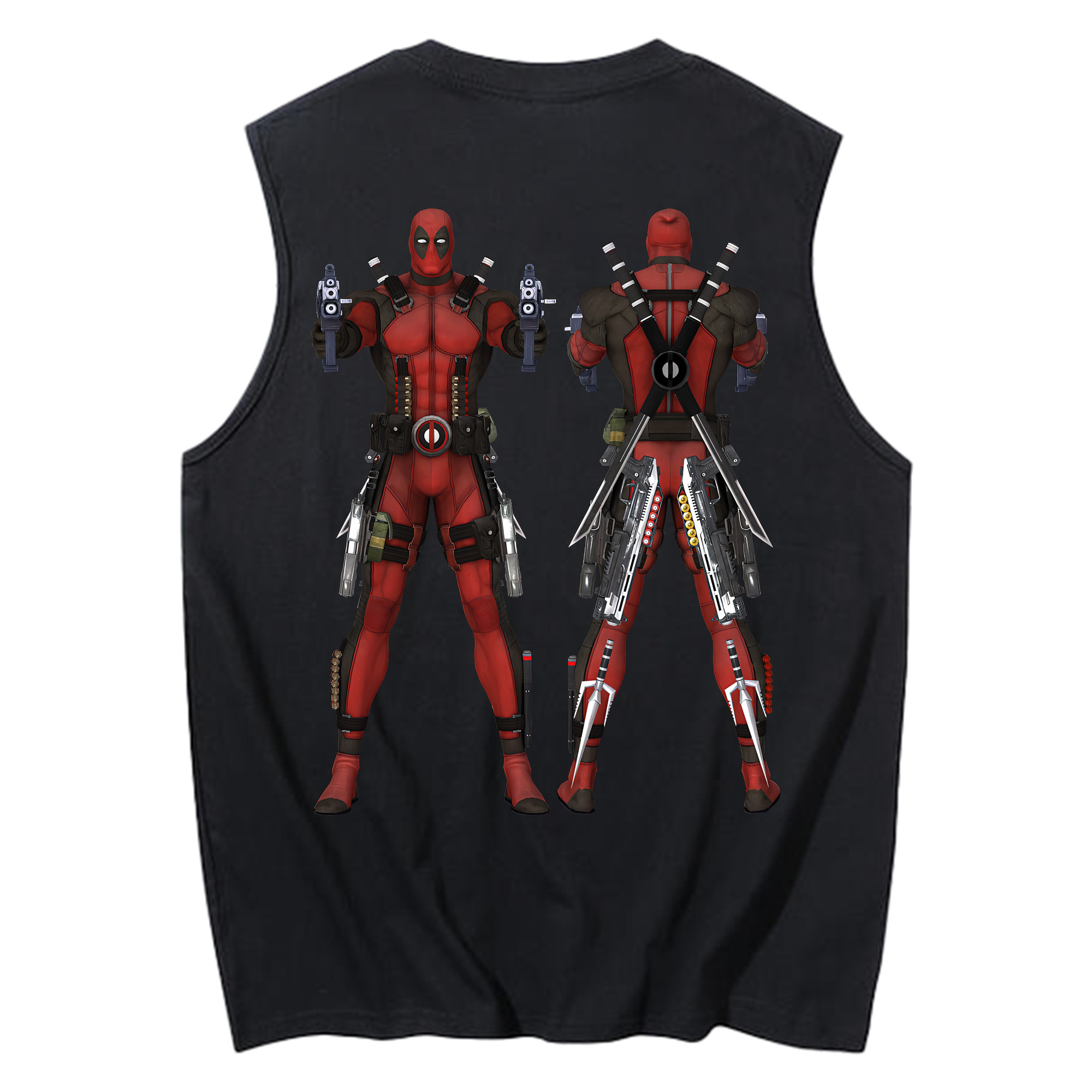 （画像用） Deadpool デッドプール コットン100％タンクトップ（背面プリント）