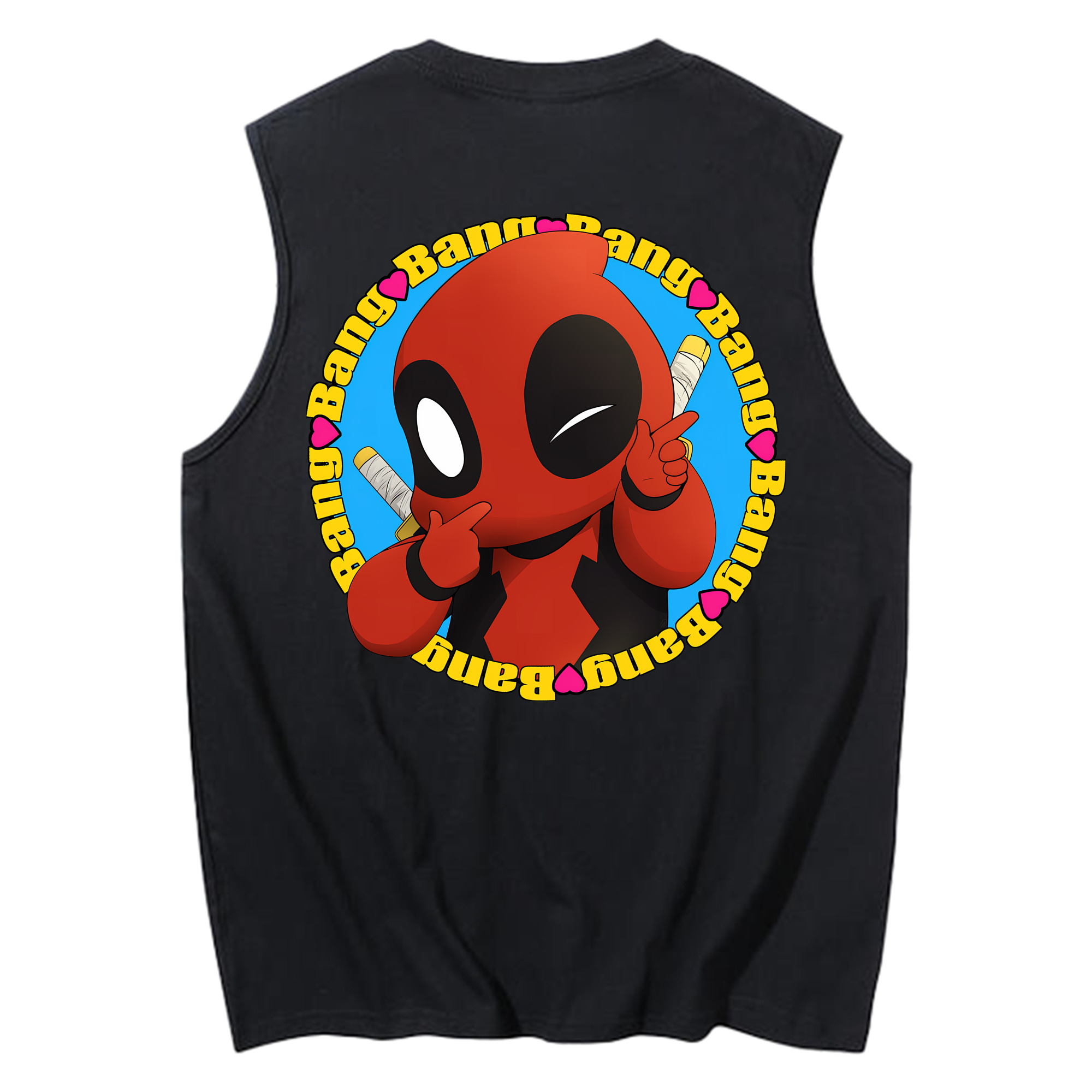 （画像用） Deadpool デッドプール コットン100％タンクトップ（背面プリント）