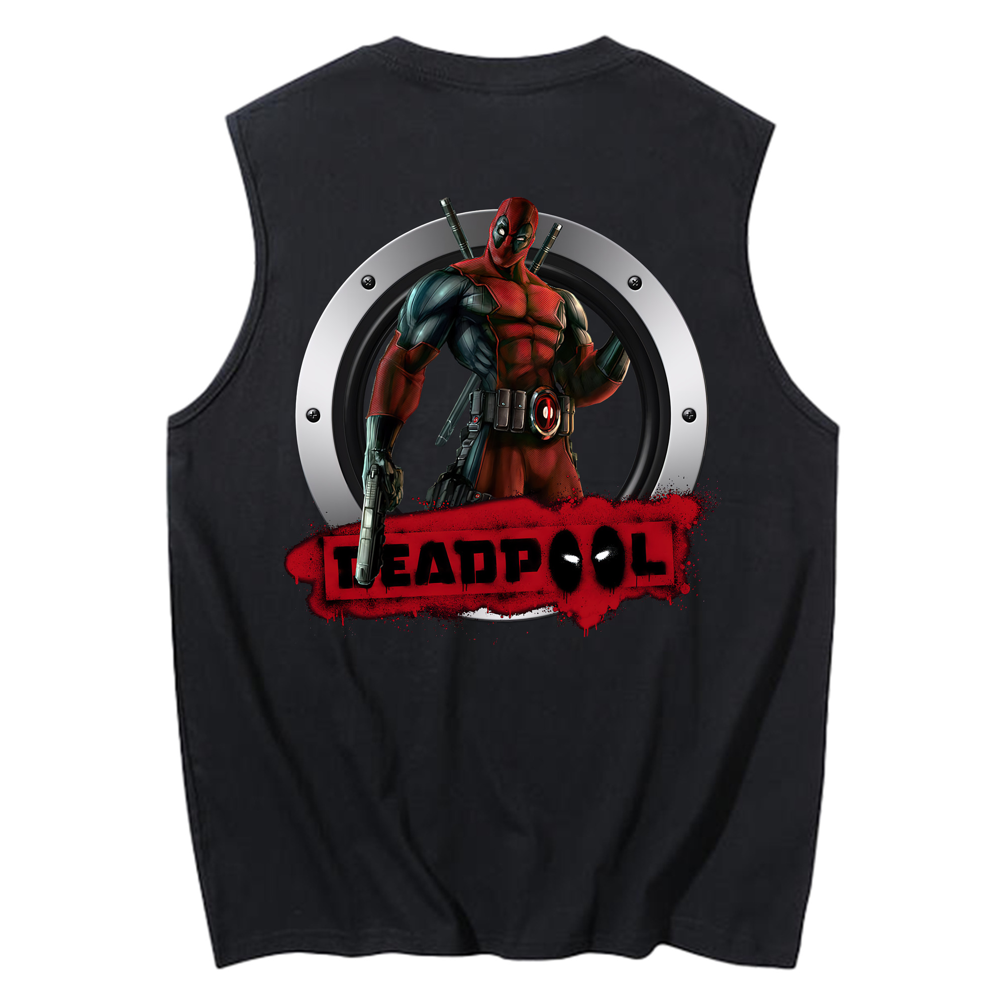 （画像用） Deadpool デッドプール コットン100％タンクトップ（背面プリント）