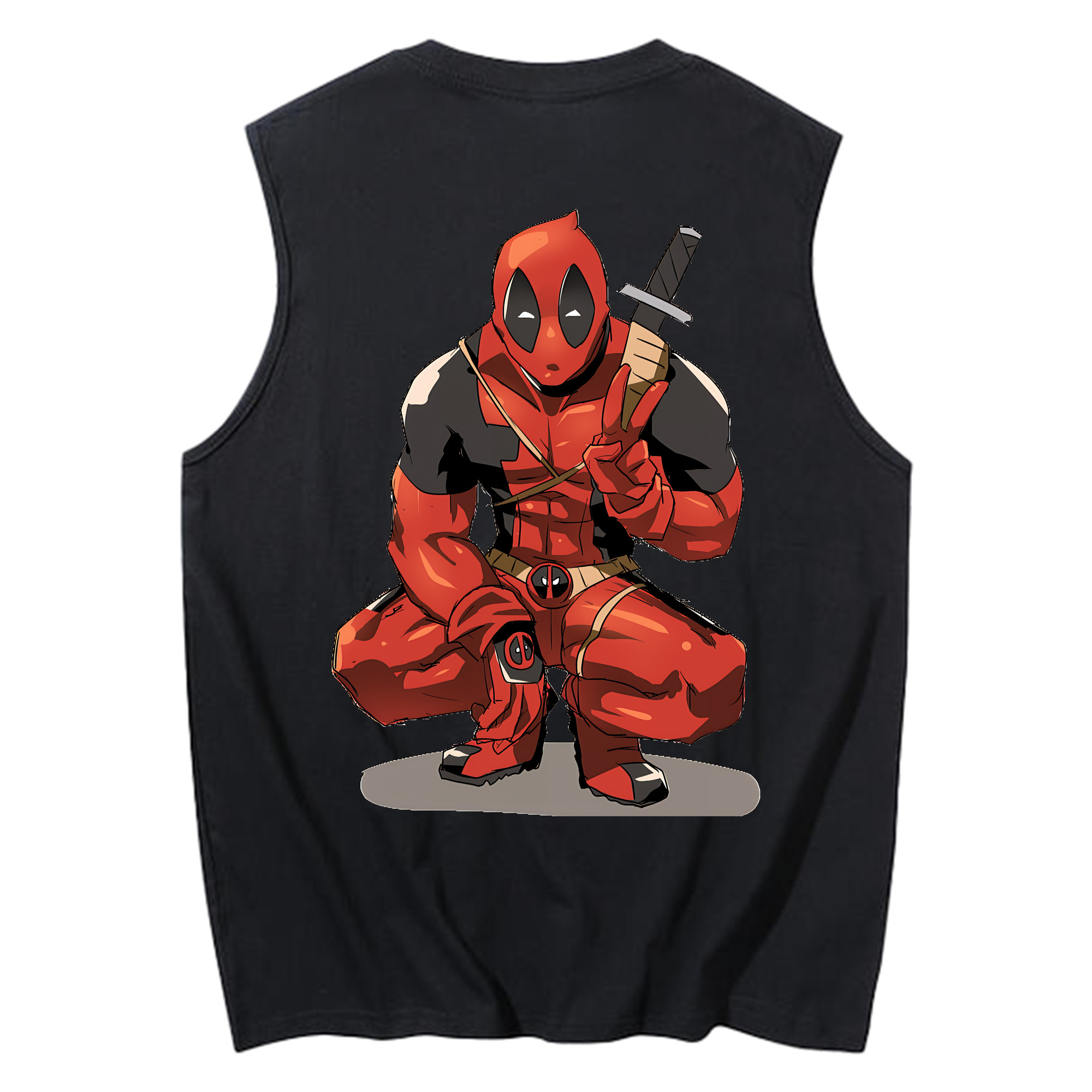 （画像用） Deadpool デッドプール コットン100％タンクトップ（背面プリント）