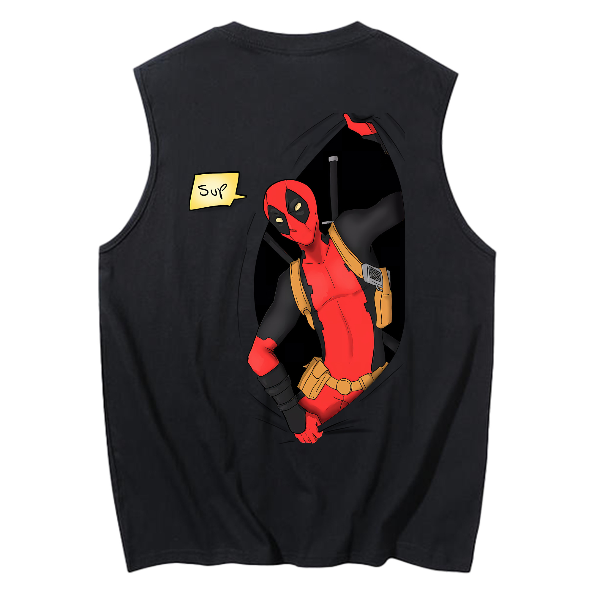 （画像用） Deadpool デッドプール コットン100％タンクトップ（背面プリント）