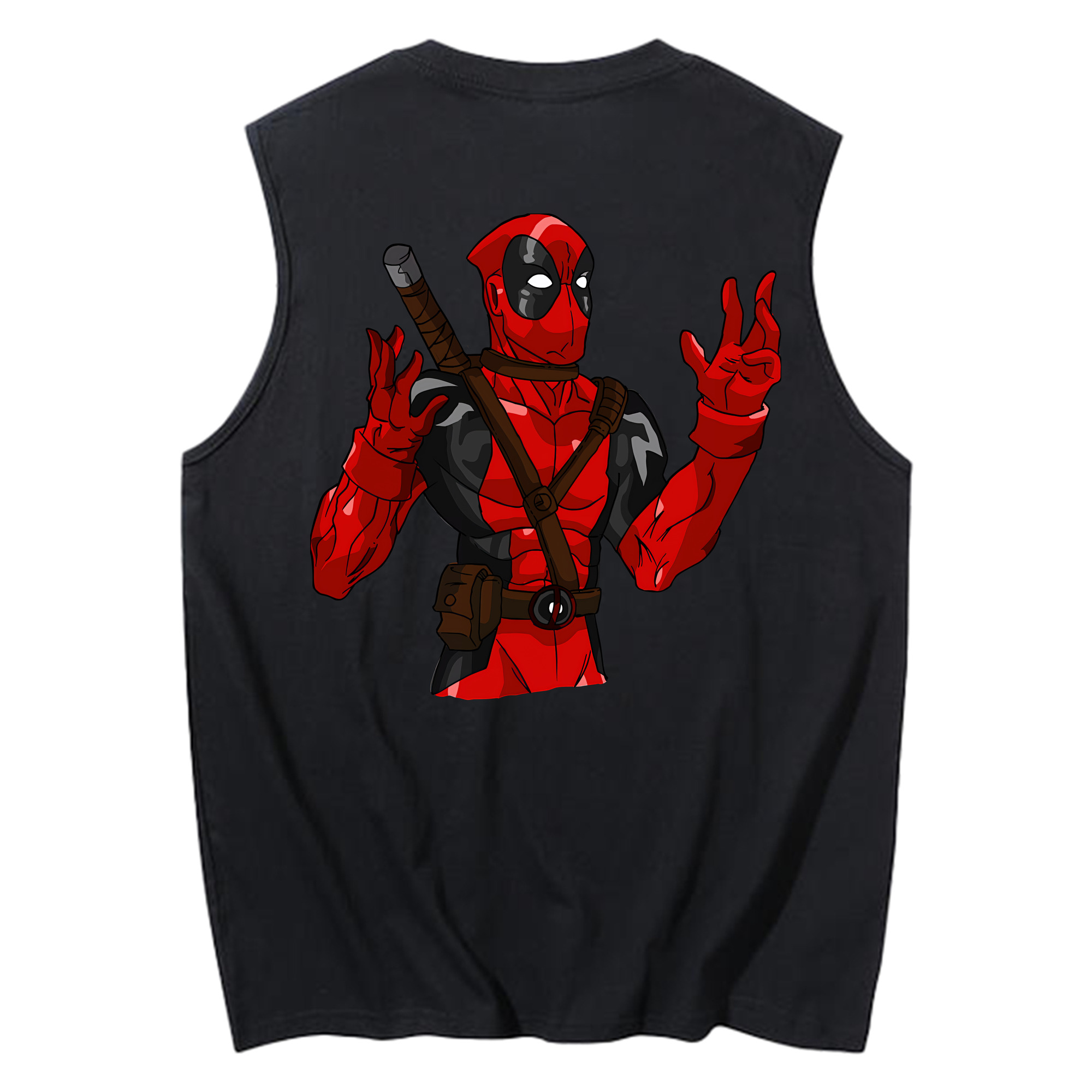 （画像用） Deadpool デッドプール コットン100％タンクトップ（背面プリント）