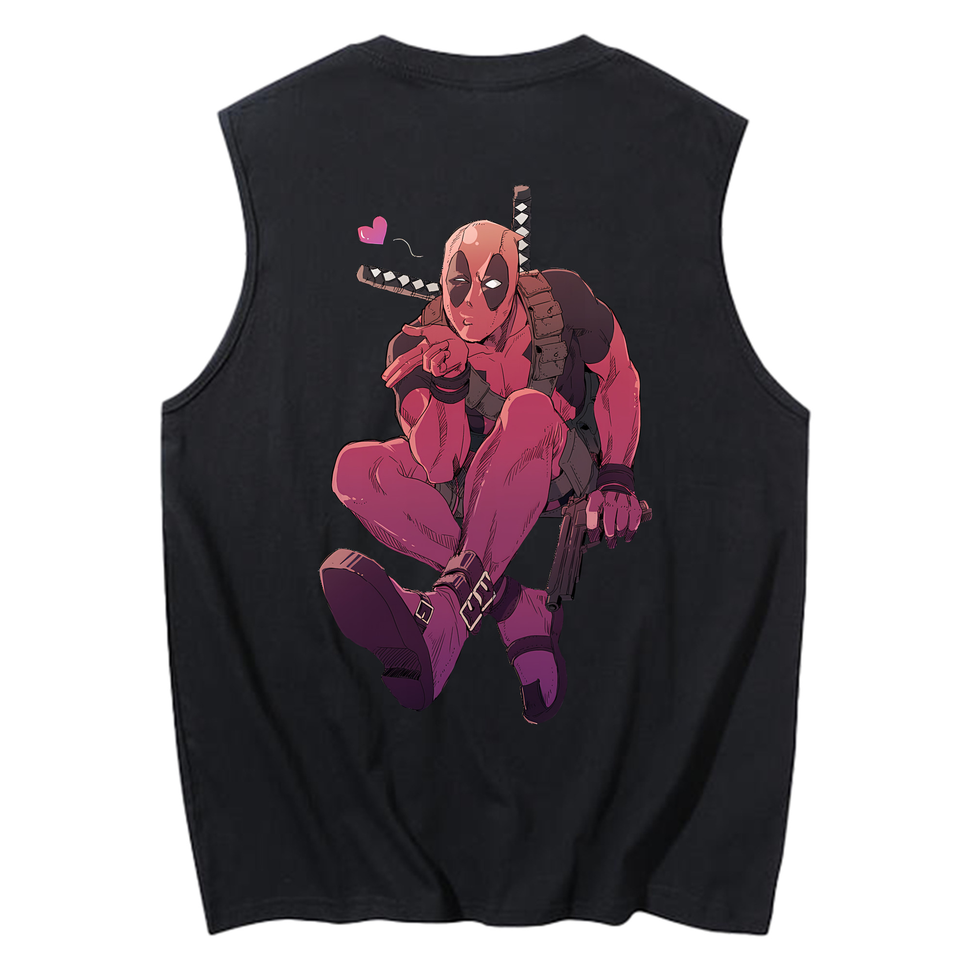 （画像用） Deadpool デッドプール コットン100％タンクトップ（背面プリント）