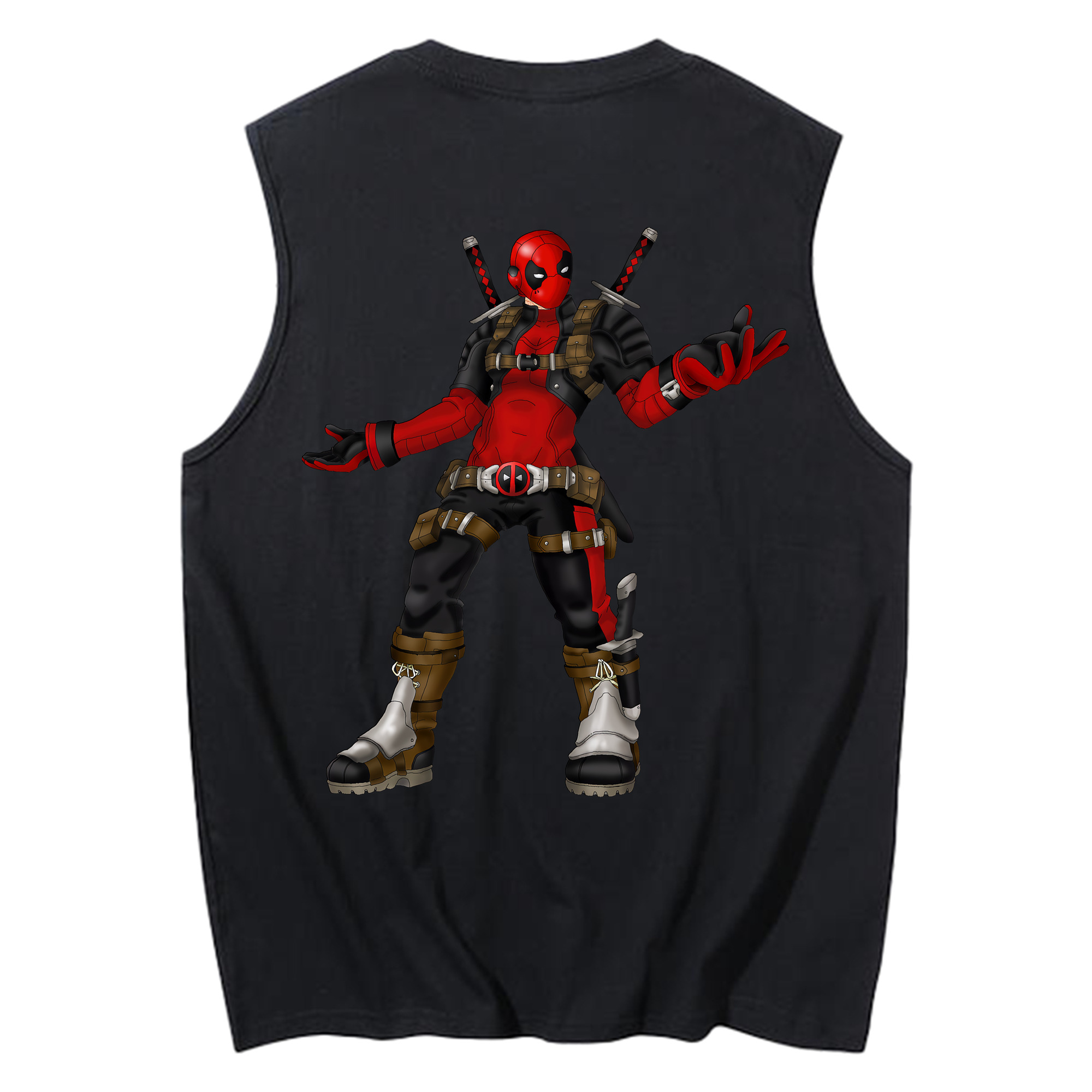 （画像用） Deadpool デッドプール コットン100％タンクトップ（背面プリント）
