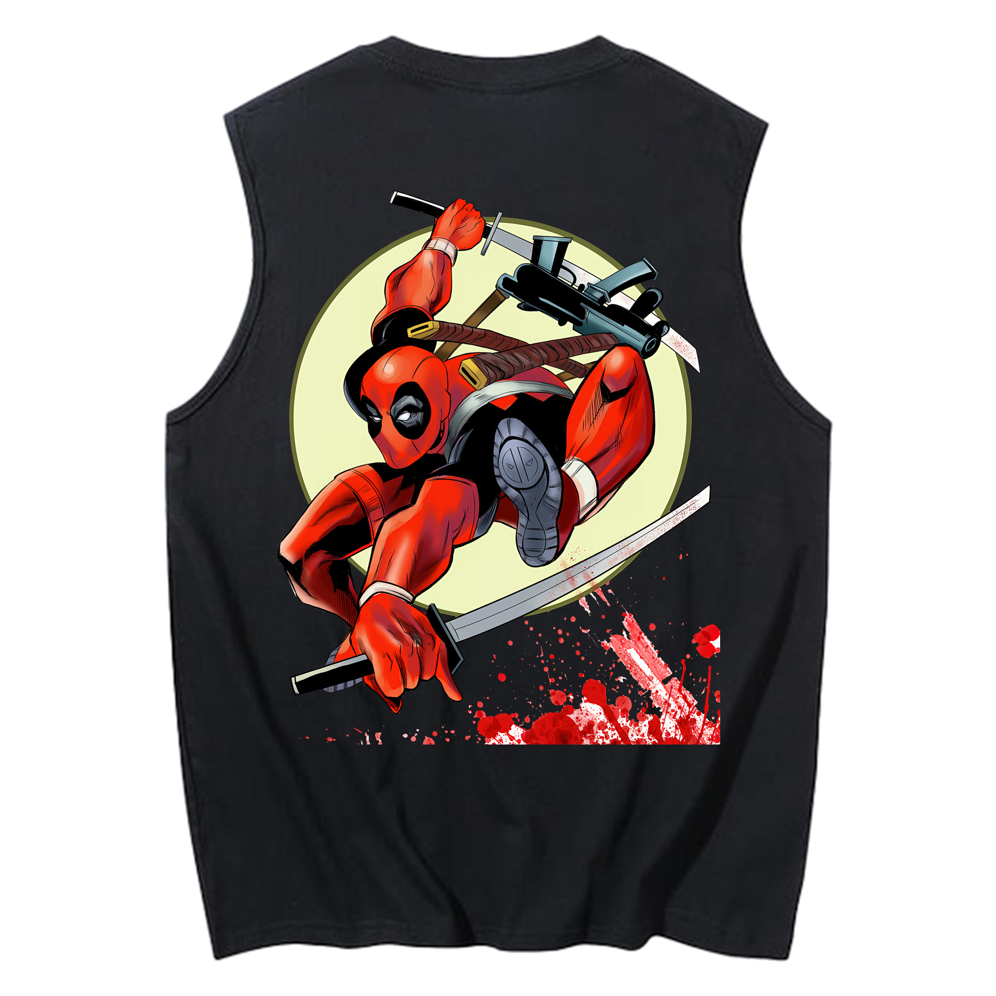 （画像用） Deadpool デッドプール コットン100％タンクトップ（背面プリント）