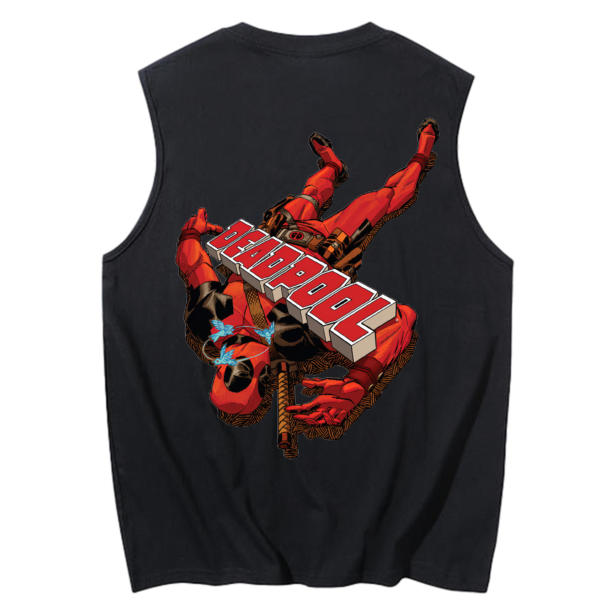 （画像用） Deadpool デッドプール コットン100％タンクトップ（背面プリント）