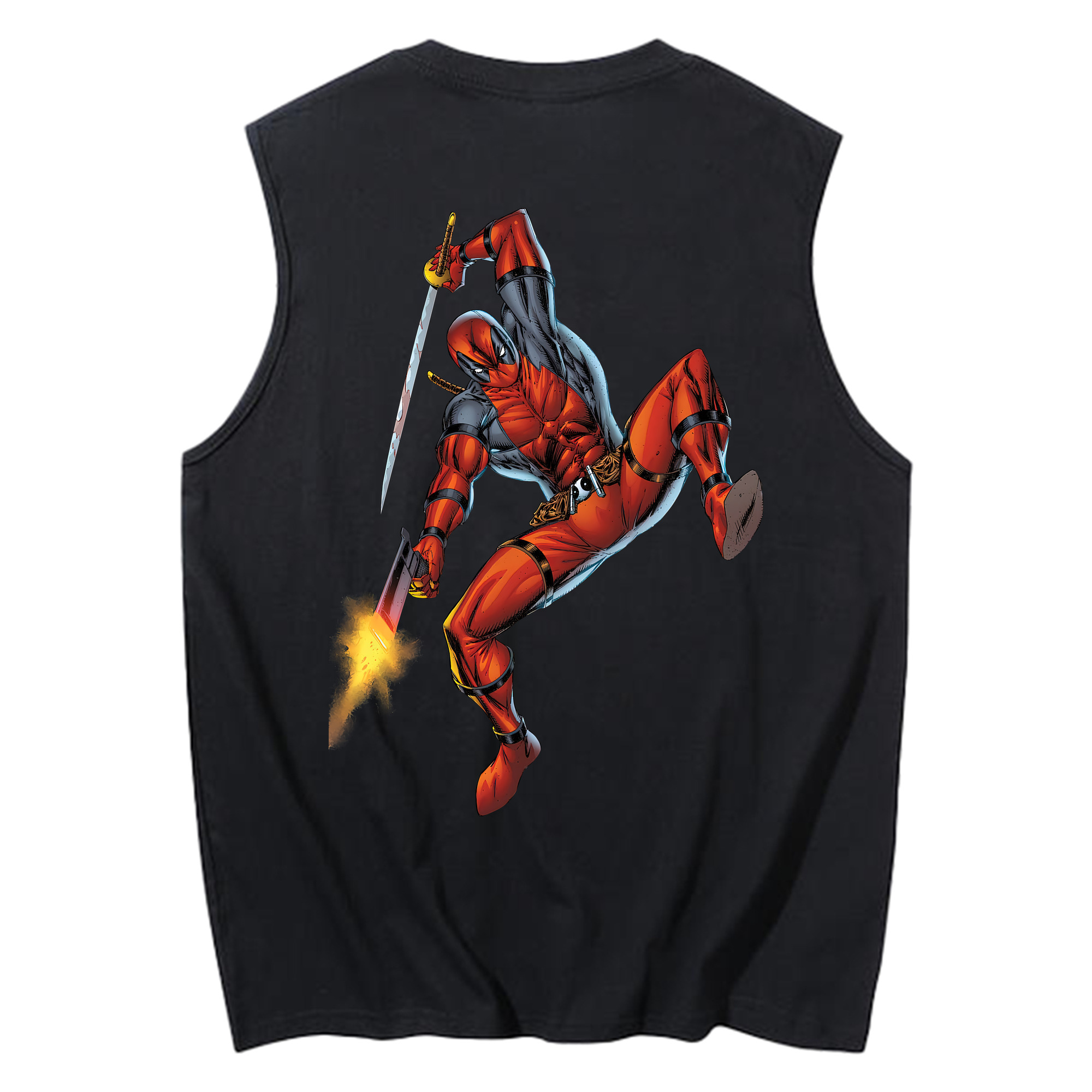 （画像用） Deadpool デッドプール コットン100％タンクトップ（背面プリント）