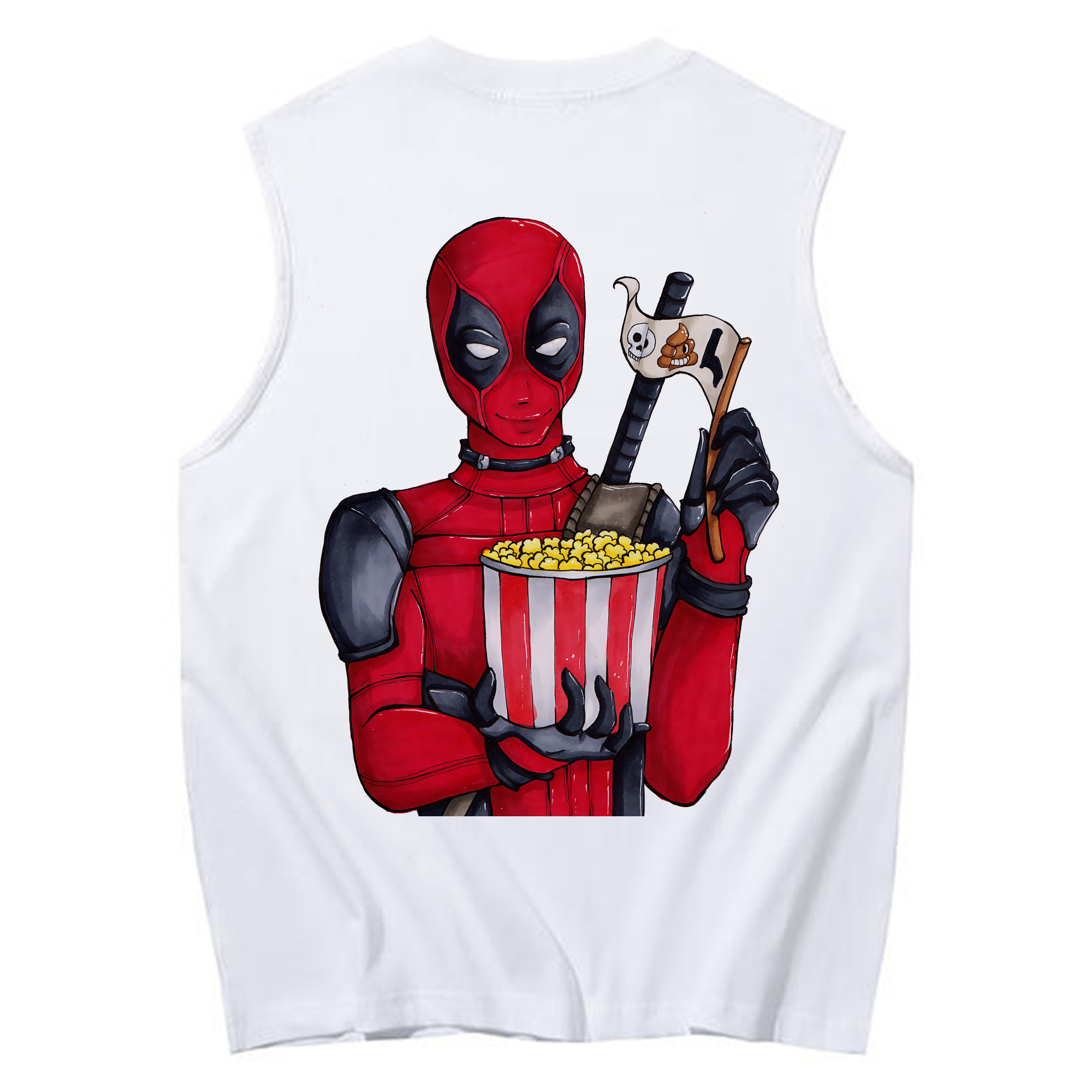 （画像用） Deadpool デッドプール コットン100％タンクトップ（背面プリント）