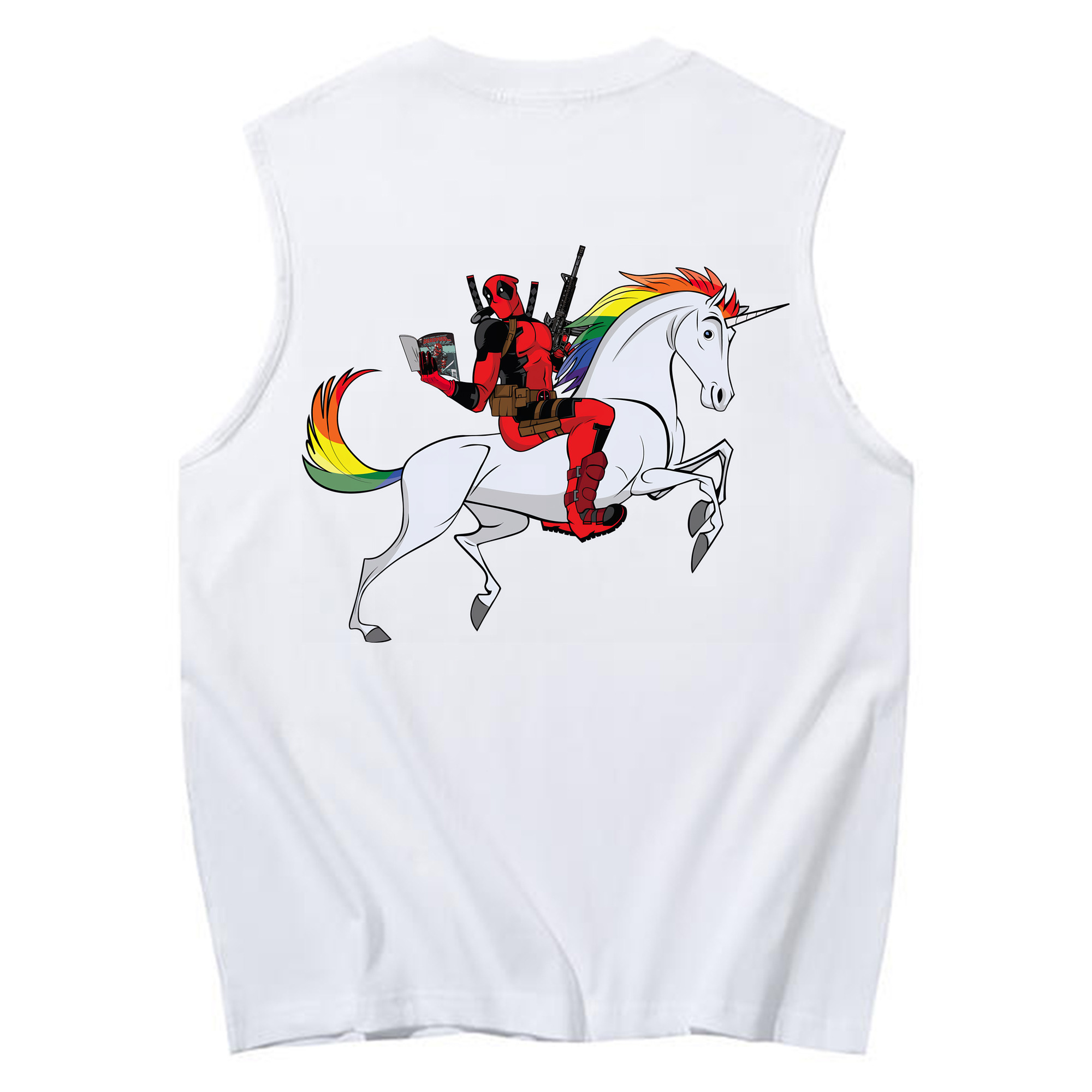 （画像用） Deadpool デッドプール コットン100％タンクトップ（背面プリント）