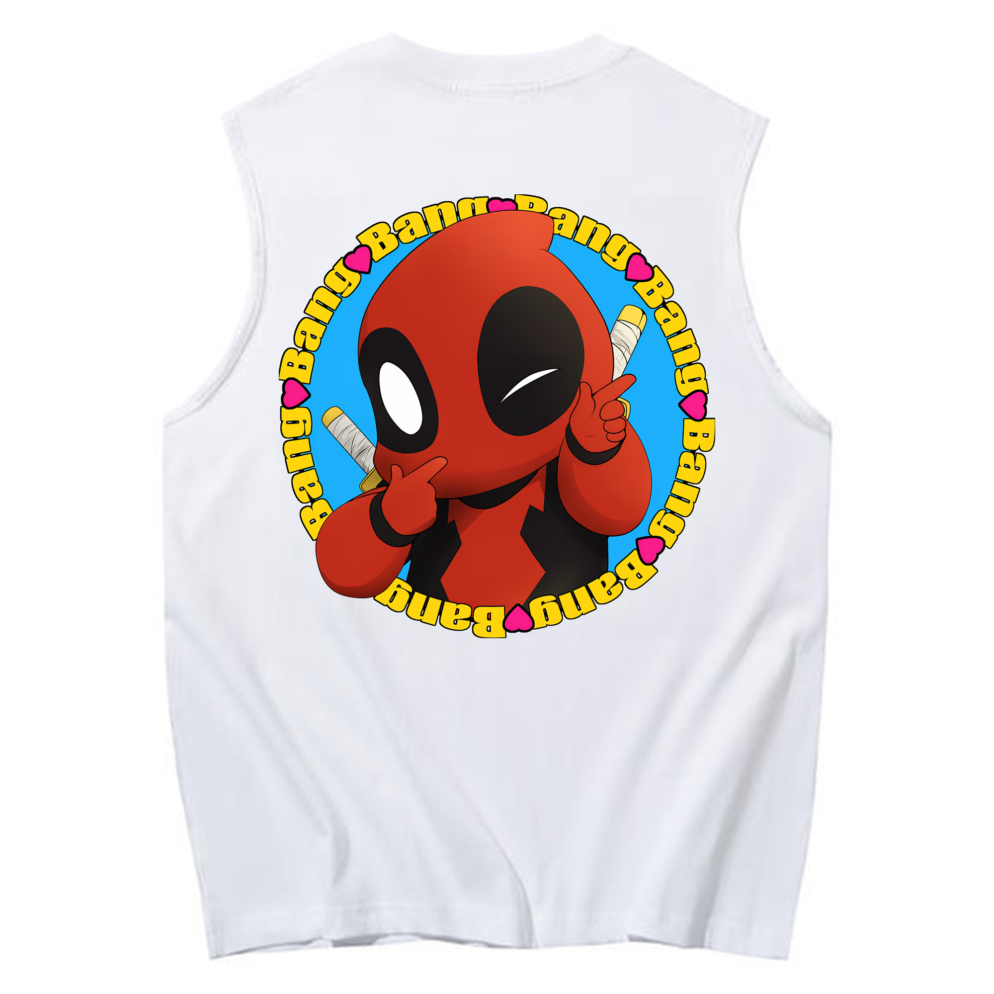 （画像用） Deadpool デッドプール コットン100％タンクトップ（背面プリント）