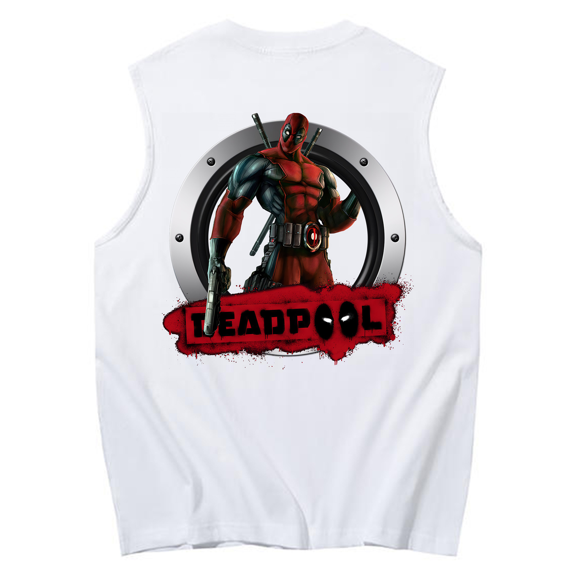 （画像用） Deadpool デッドプール コットン100％タンクトップ（背面プリント）