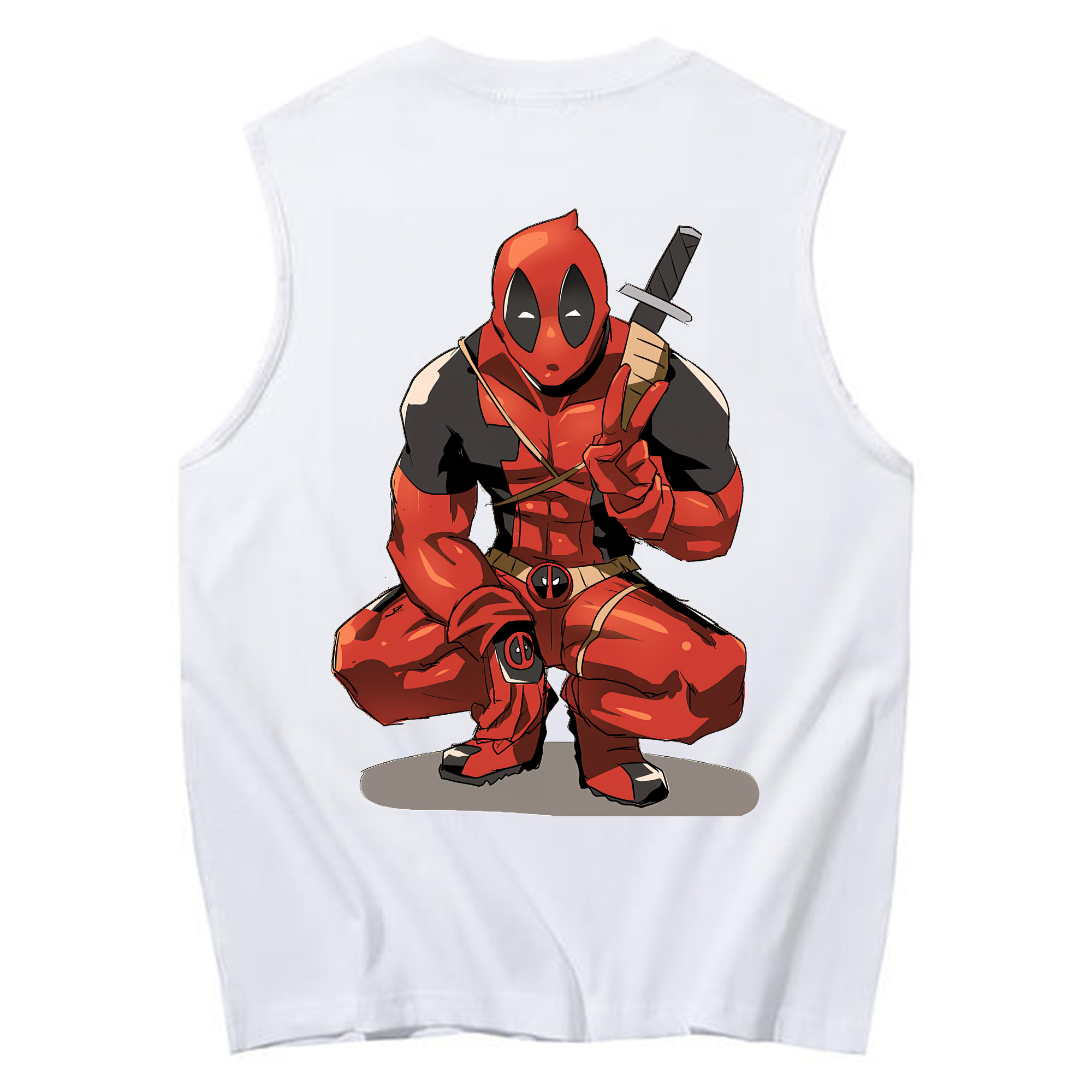 （画像用） Deadpool デッドプール コットン100％タンクトップ（背面プリント）