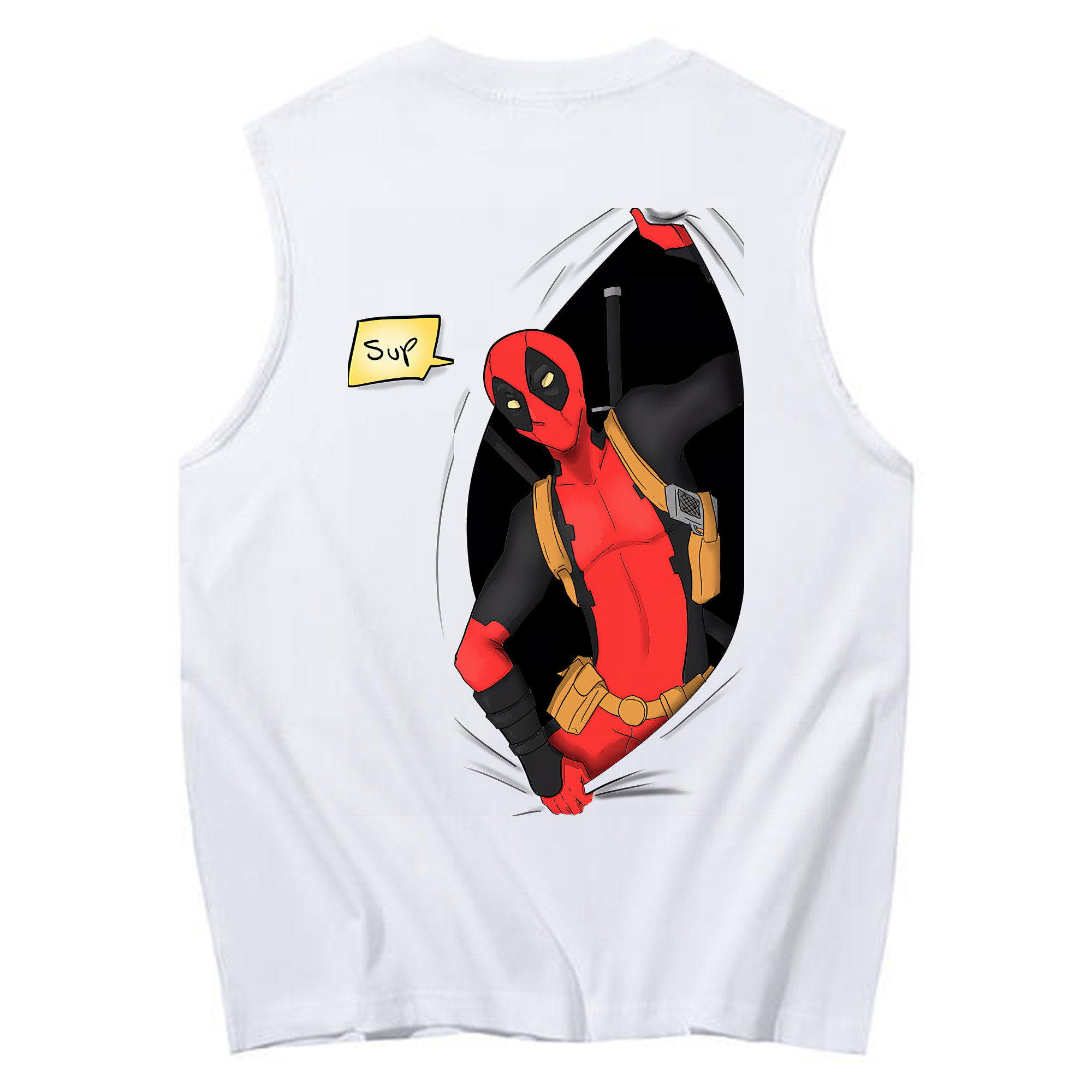 （画像用） Deadpool デッドプール コットン100％タンクトップ（背面プリント）