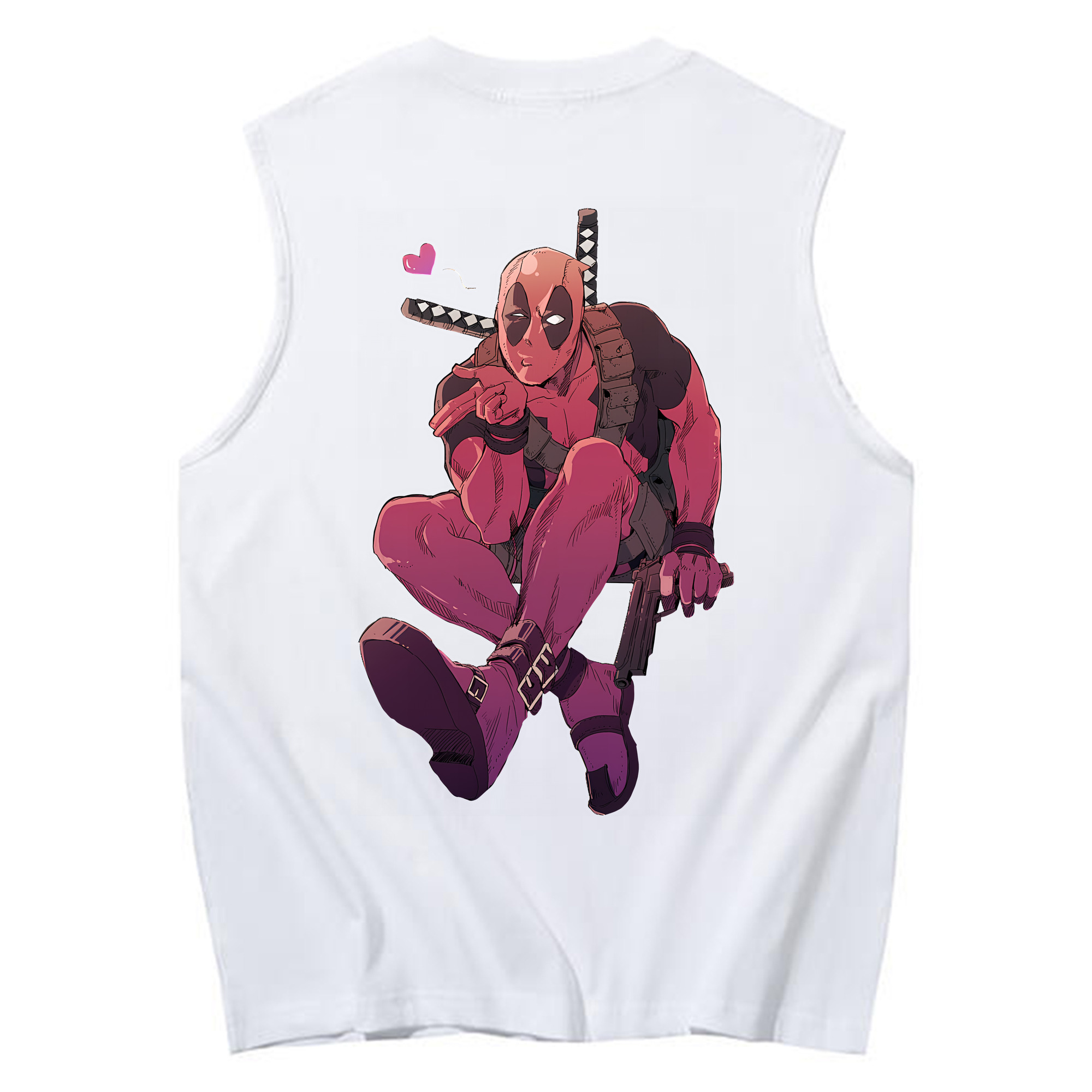 （画像用） Deadpool デッドプール コットン100％タンクトップ（背面プリント）
