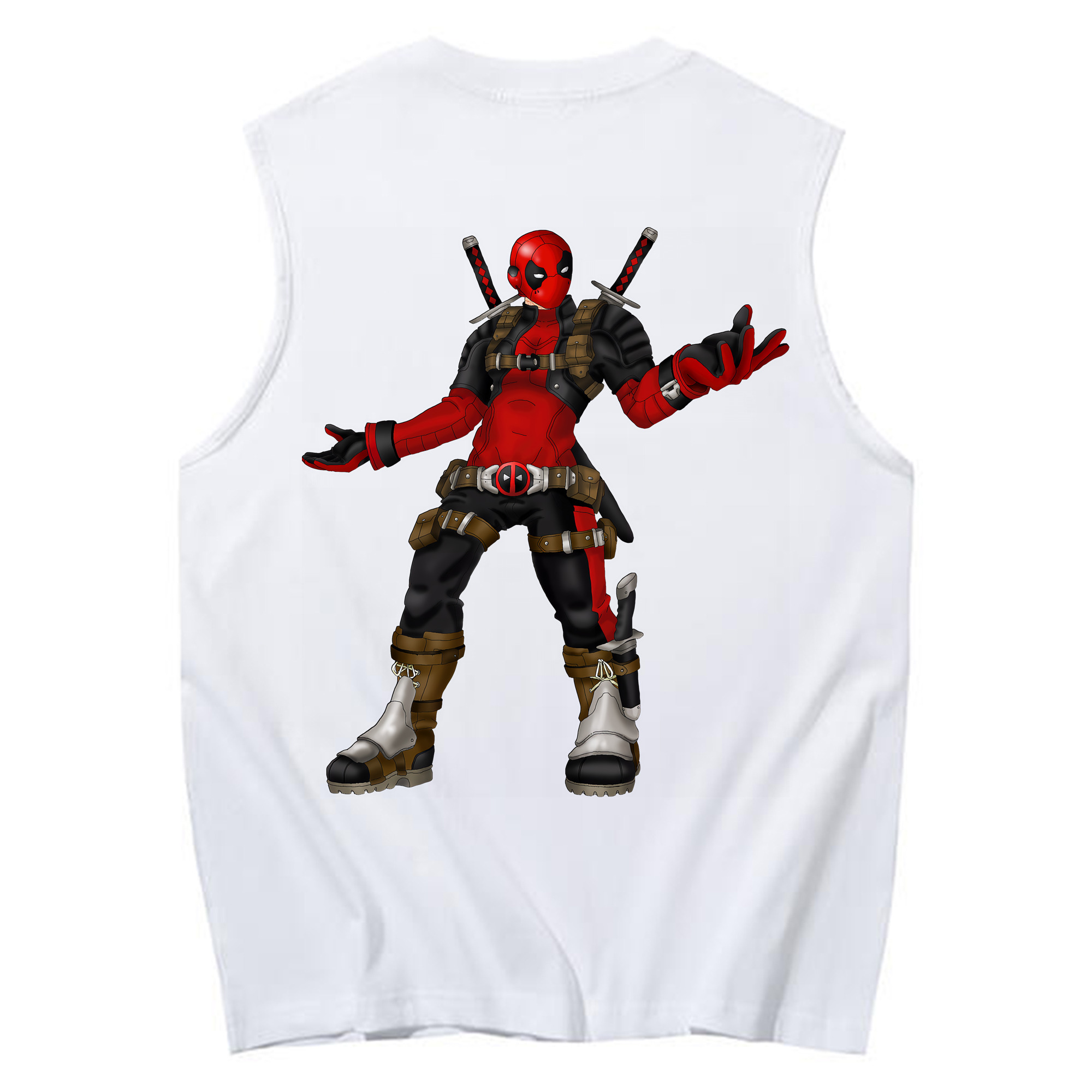 （画像用） Deadpool デッドプール コットン100％タンクトップ（背面プリント）