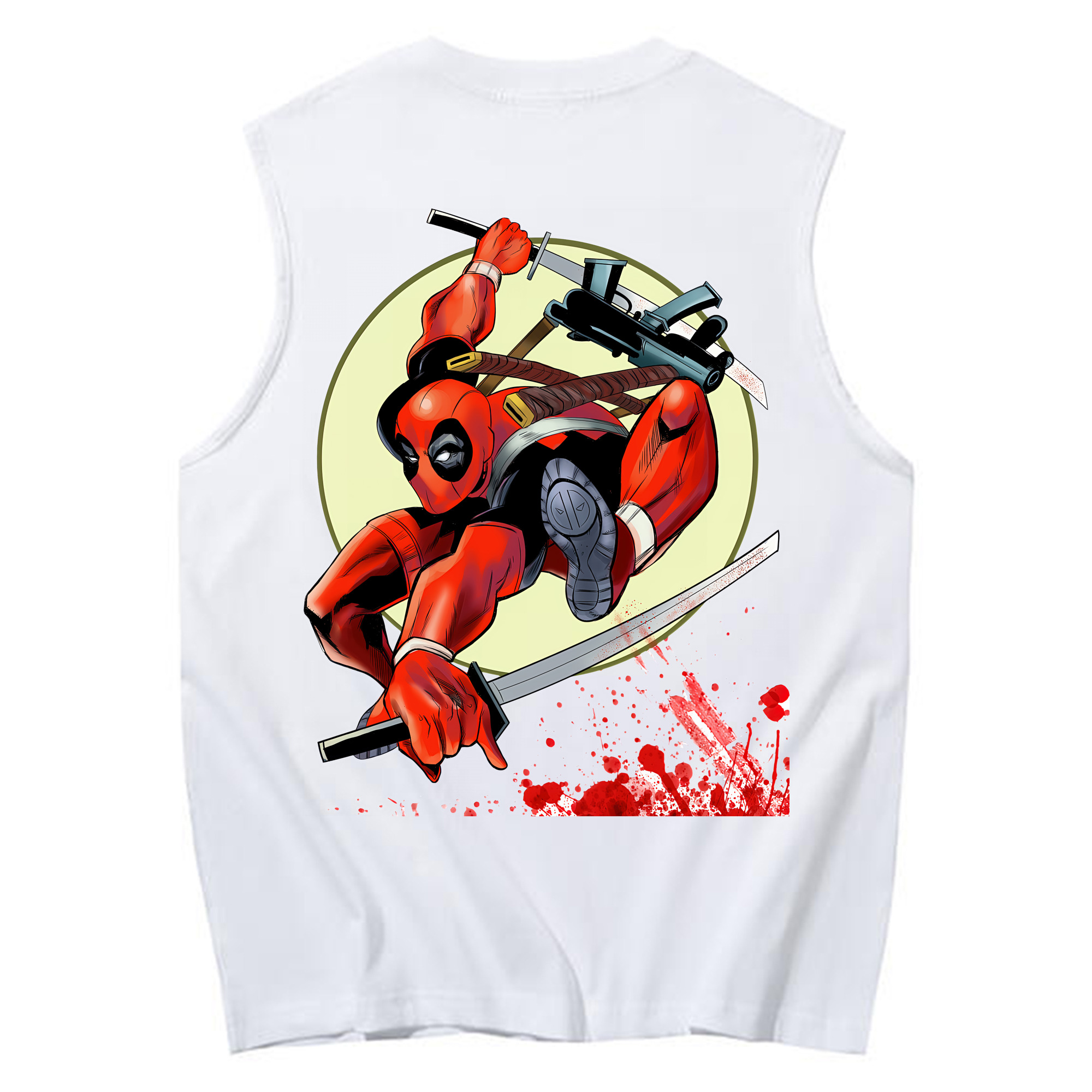 （画像用） Deadpool デッドプール コットン100％タンクトップ（背面プリント）