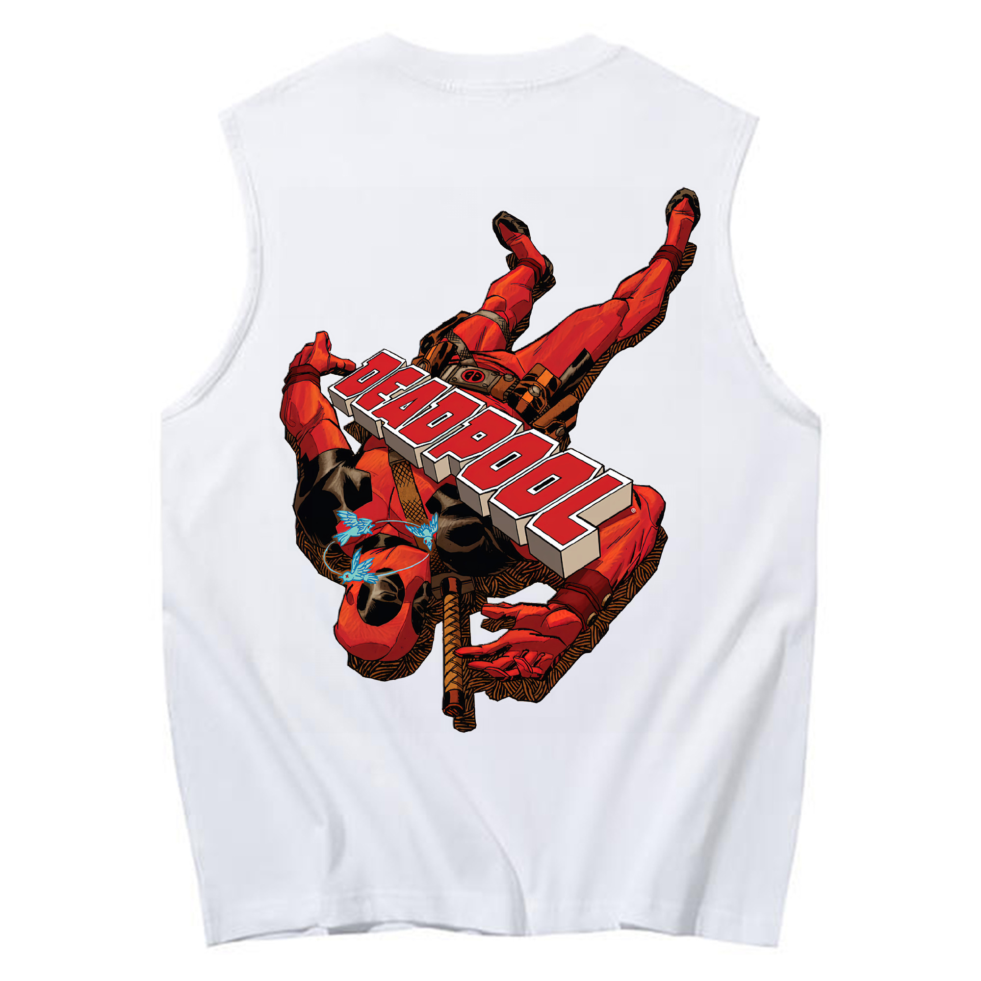 （画像用） Deadpool デッドプール コットン100％タンクトップ（背面プリント）