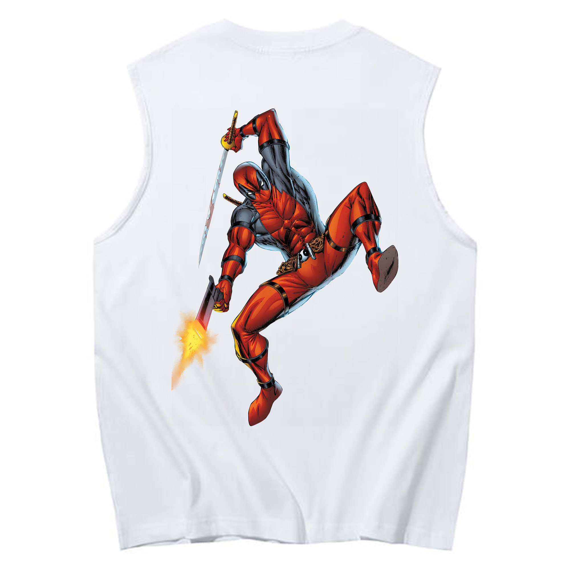 （画像用） Deadpool デッドプール コットン100％タンクトップ（背面プリント）