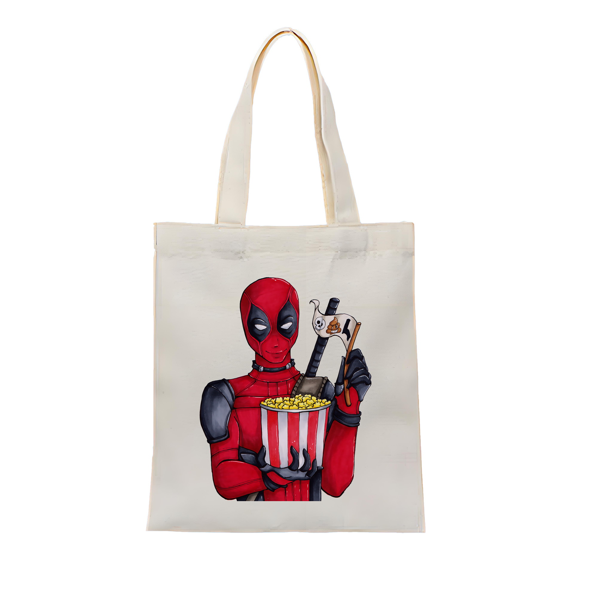 （画像用） Deadpool デッドプール 縦型キャンバス生地手提げバッグ　トートバッグ