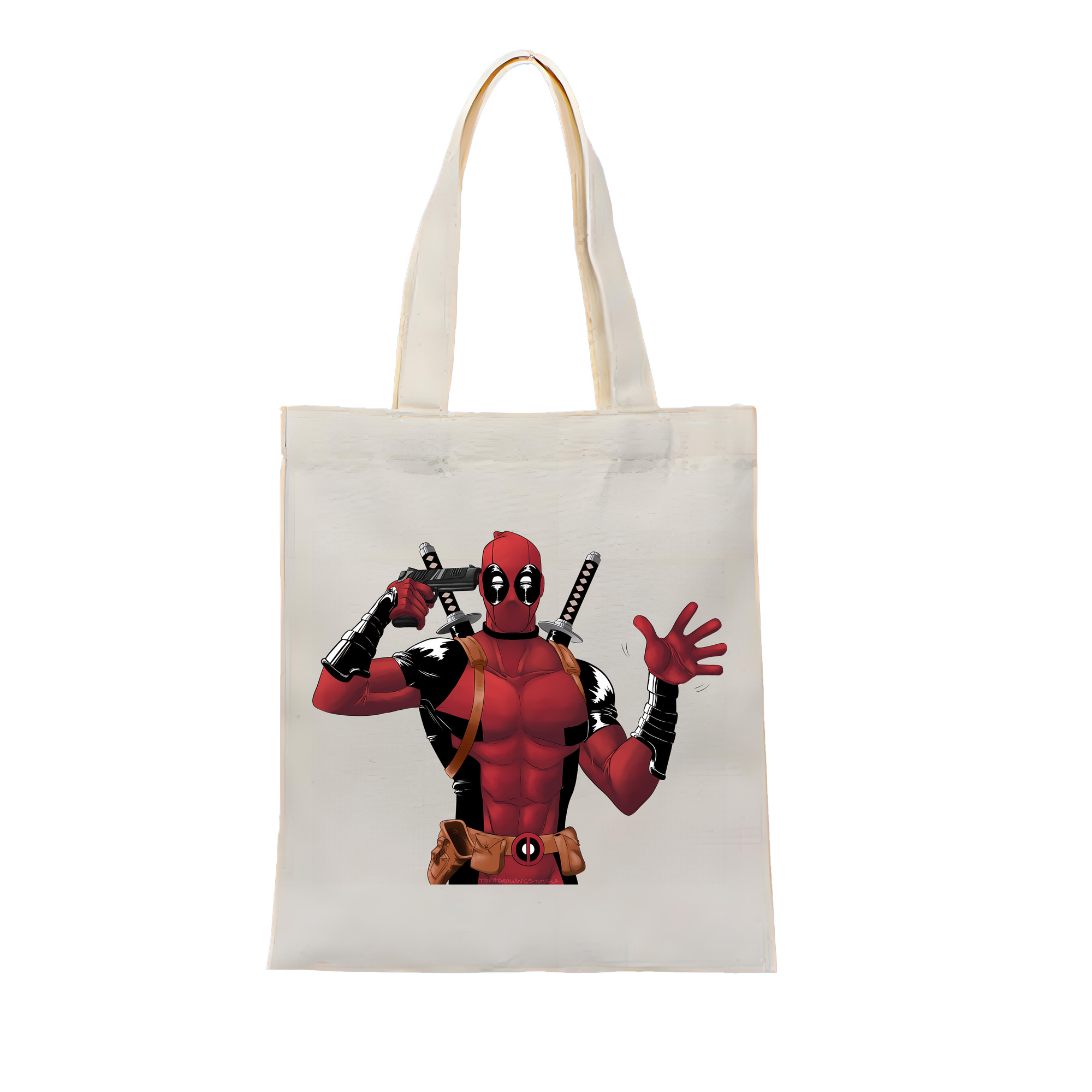 （画像用） Deadpool デッドプール 縦型キャンバス生地手提げバッグ　トートバッグ