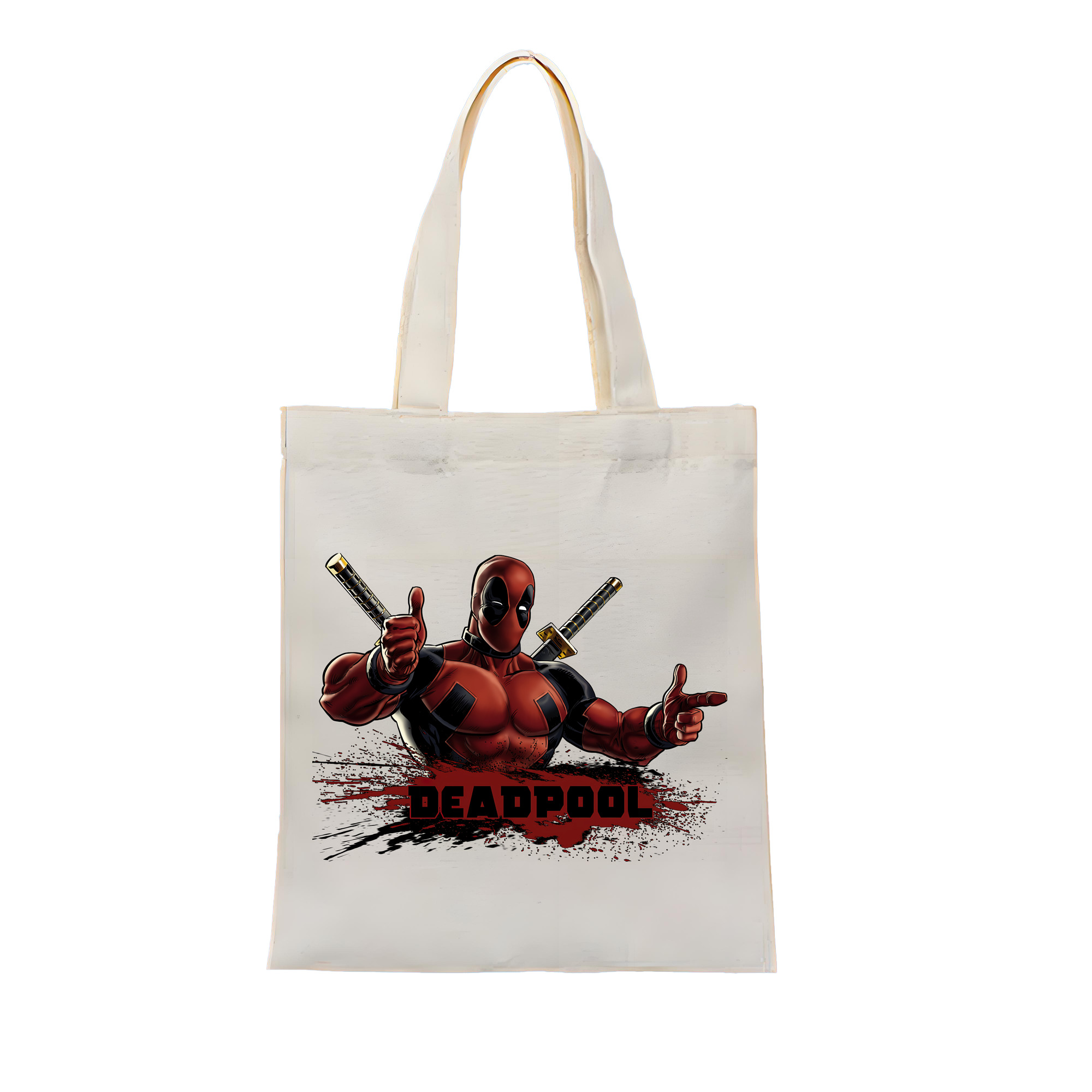 （画像用） Deadpool デッドプール 縦型キャンバス生地手提げバッグ　トートバッグ