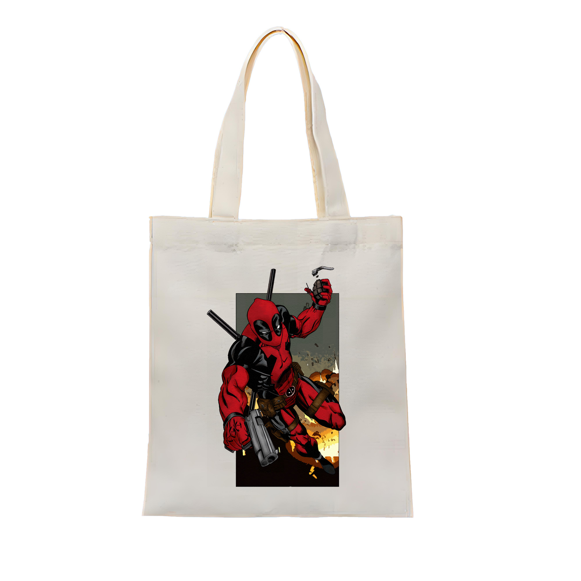 （画像用） Deadpool デッドプール 縦型キャンバス生地手提げバッグ　トートバッグ