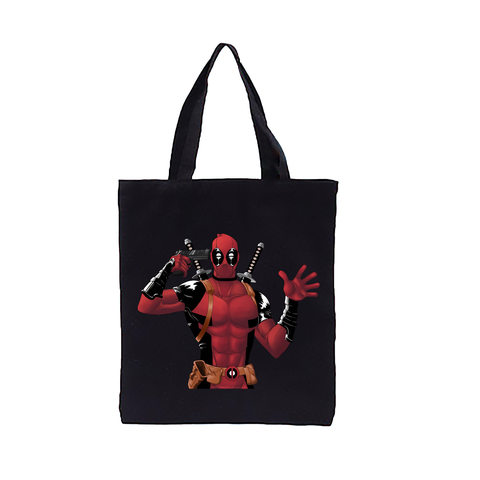 （画像用） Deadpool デッドプール 縦型キャンバス生地手提げバッグ　トートバッグ