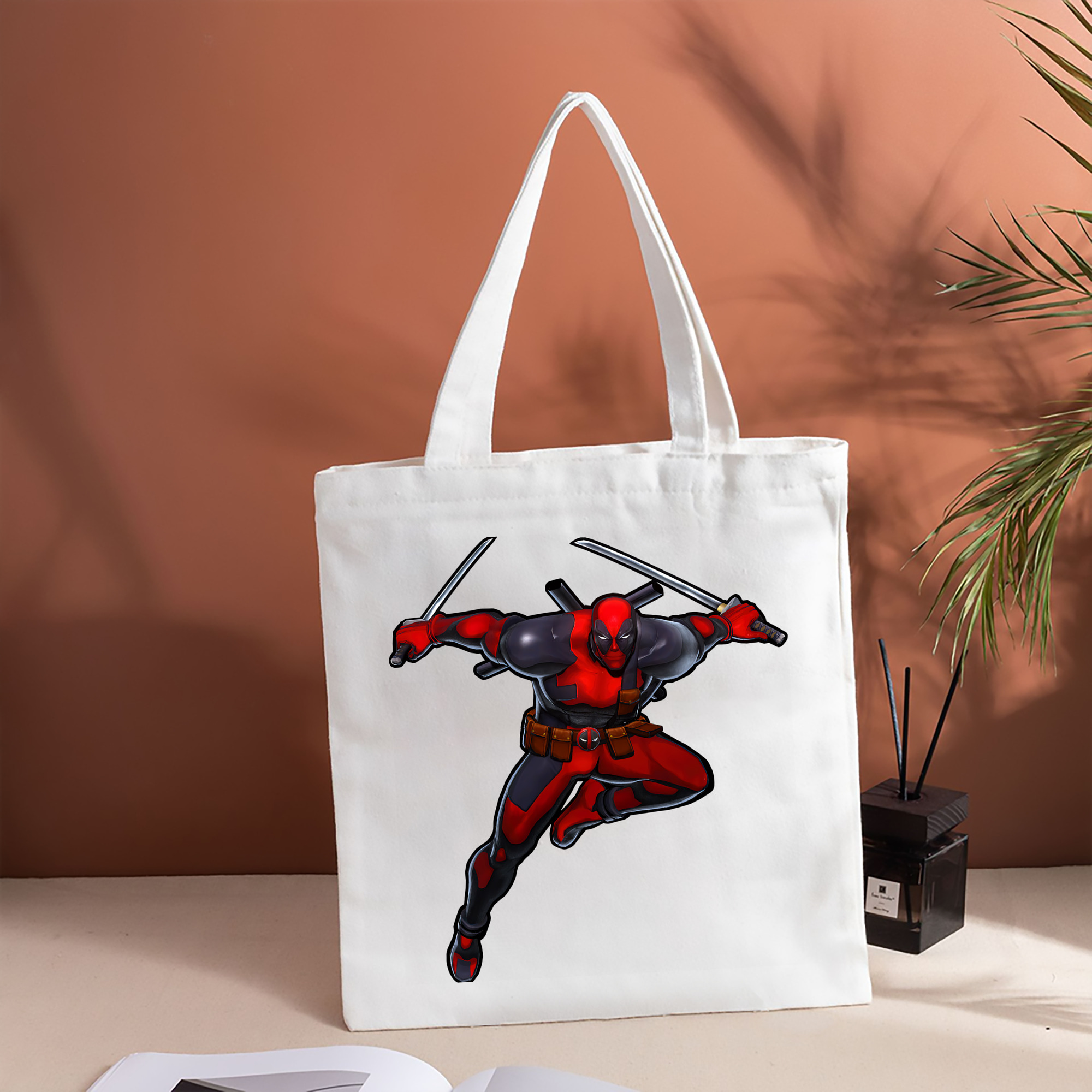Deadpool デッドプール 縦型キャンバス生地手提げバッグ　トートバッグ